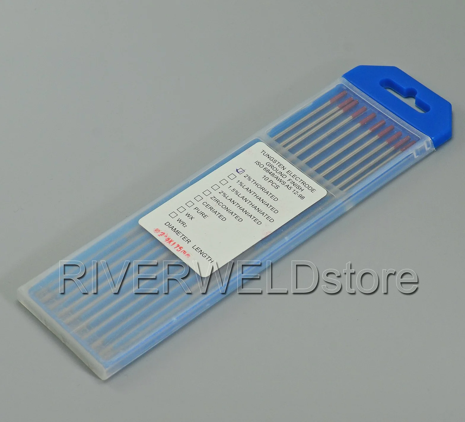 RIVERWELD 2% thoriated WT20 rosso saldatura TIG elettrodi tungsteno 2,4mm x 175mm 10pk
