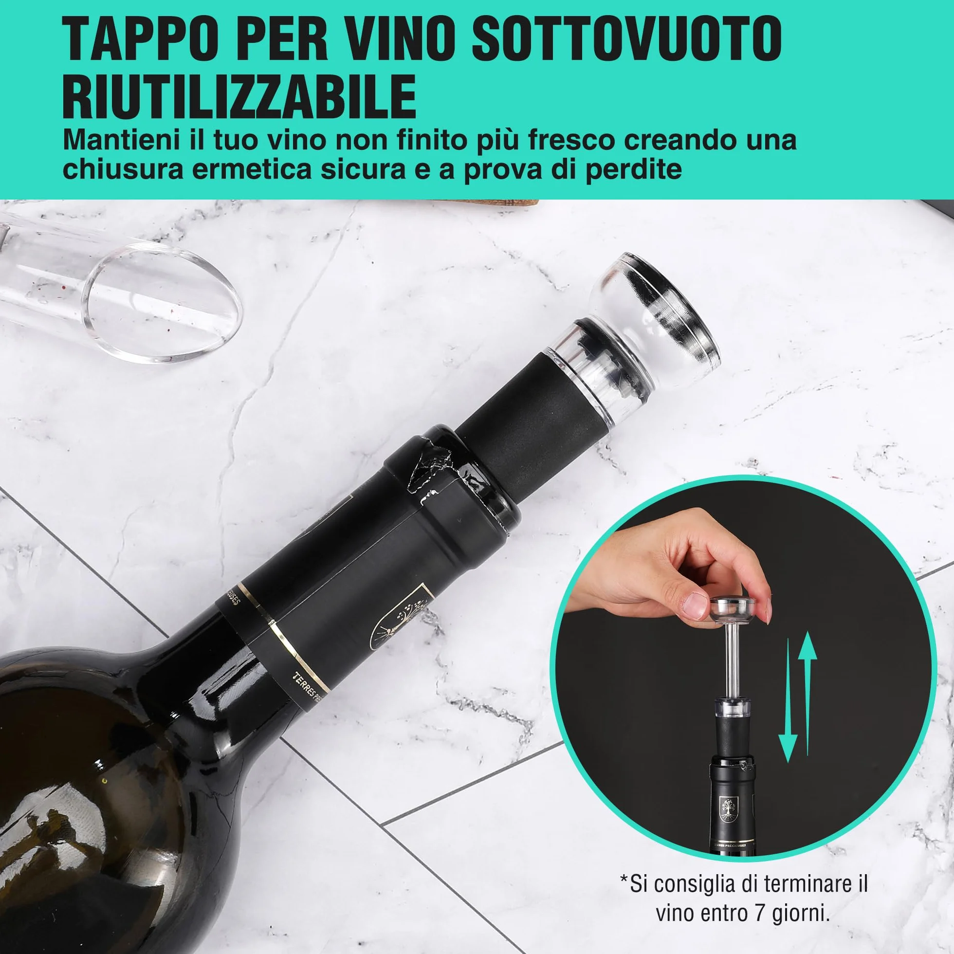 HAUSHOF Cavatappi Elettrico 4 in 1, Profesjonalny Otwieracz do Wina z Wakuum, Tagliacapsule, Wylewka