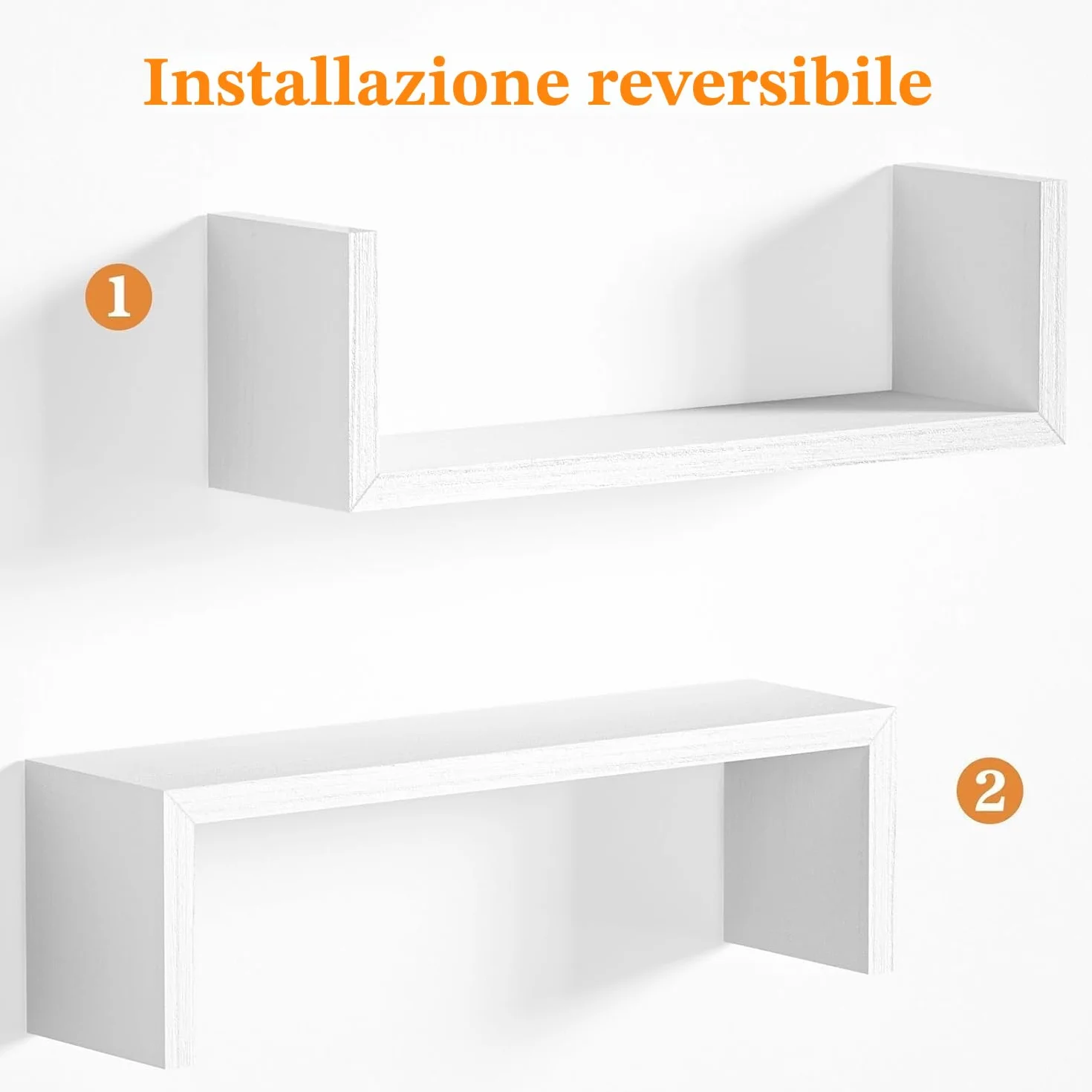 SRIWATANA mensole da muro ferroso 5 pezzi, mensolina da muro legno, mensole galleggianti, decorazione mensole da parete, mensole da muro design adatto a soggiorno, bagno, camera da letto, ufficio