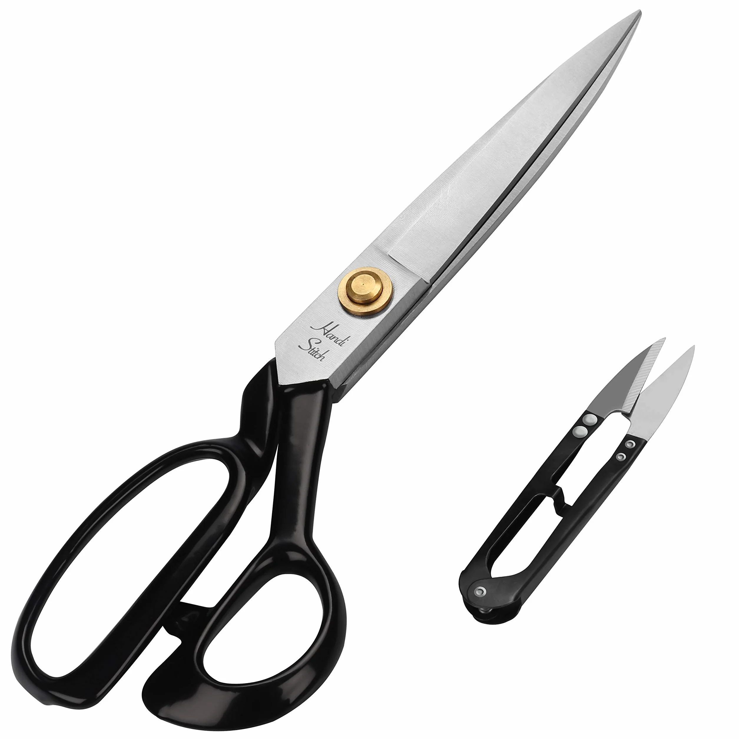 Forbici da Sarta Professionali - Forbici Sarto per Tessuti 25,4 cm Acciaio Inox - Strumenti Cucito da Sartoria - Forbice per Stoffa Tessuto Pelle e Denim - Include Tagliafili