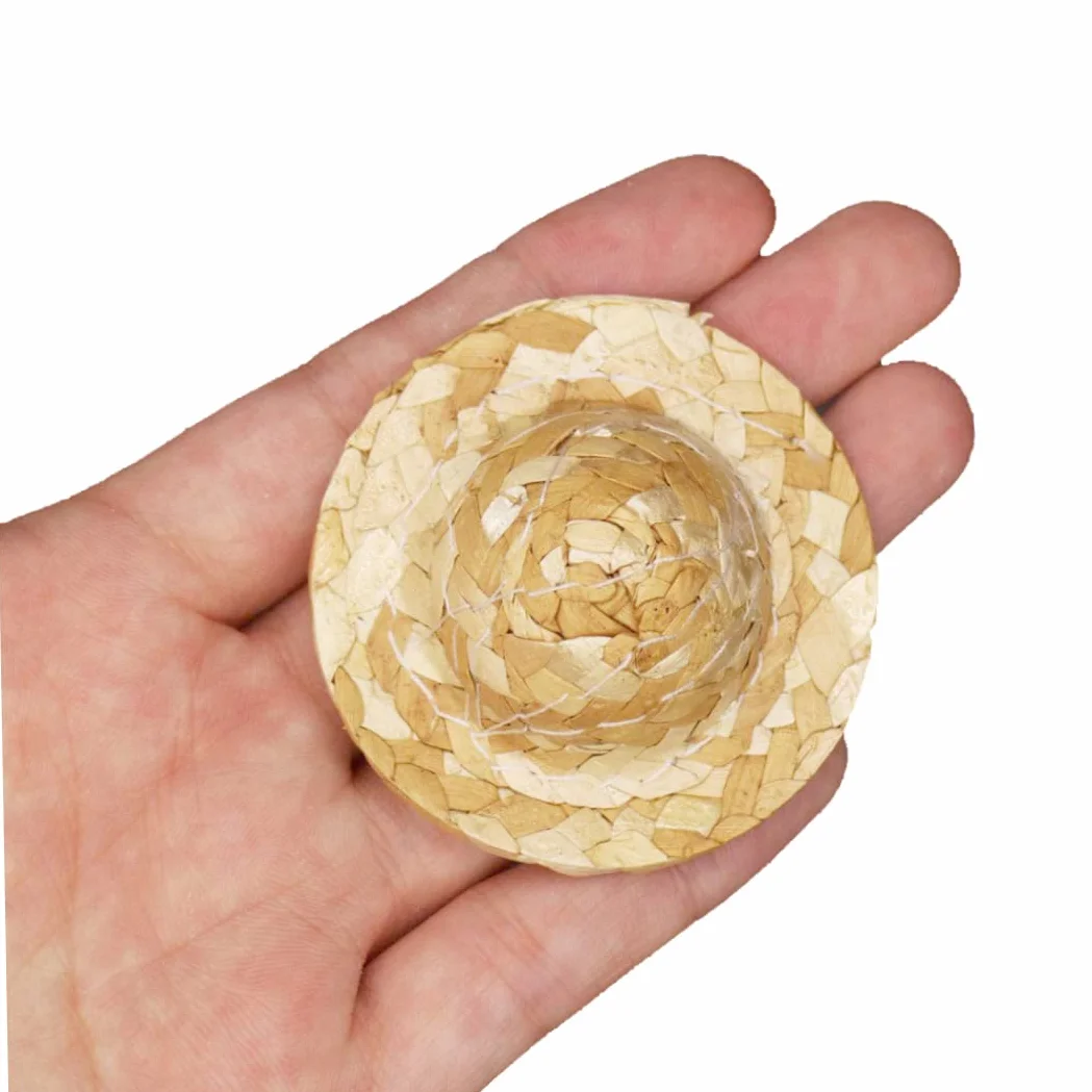 NIDONE Cappello di paglia per bambole 1:12 Mini cappello di paglia lavorato a maglia Accessori per casa delle bambole DIY Crafts Supplies