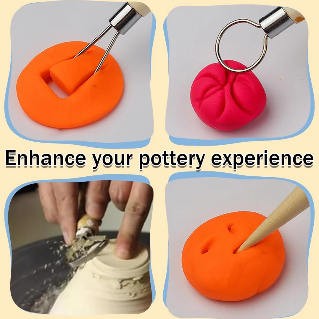 10 Pezzi Strumenti per Modellare Argilla, Attrezzi per Modellazione di Das e Ceramica, Kit Ceramica Fai da Te Perfetta per Professionisti o Principiant