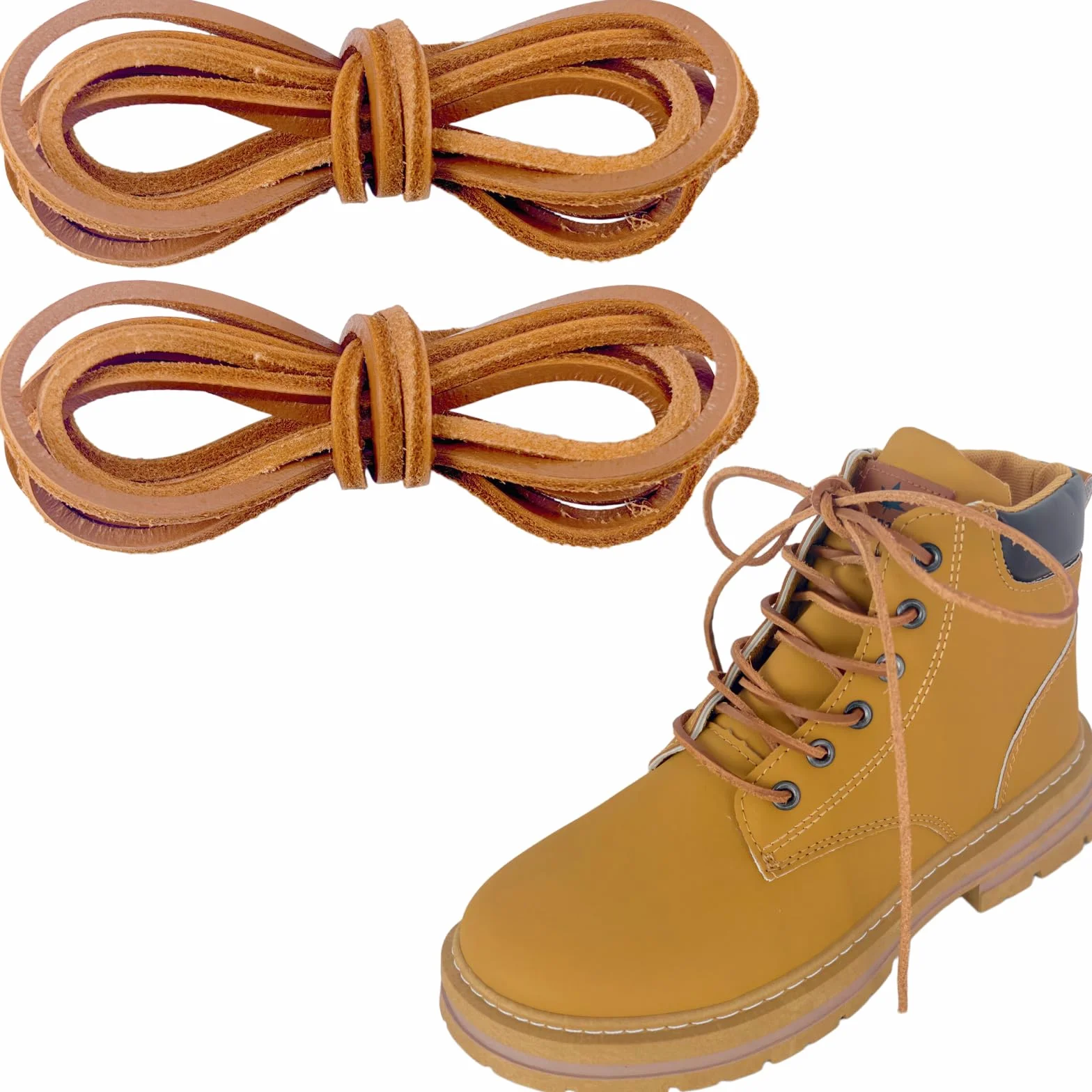 Lacci Scarpe in Vera Pelle 3,5 mm – Cordino Pelle 4 Yard Tagliabile per Stivali, Mocassini, Scarpe e DIY