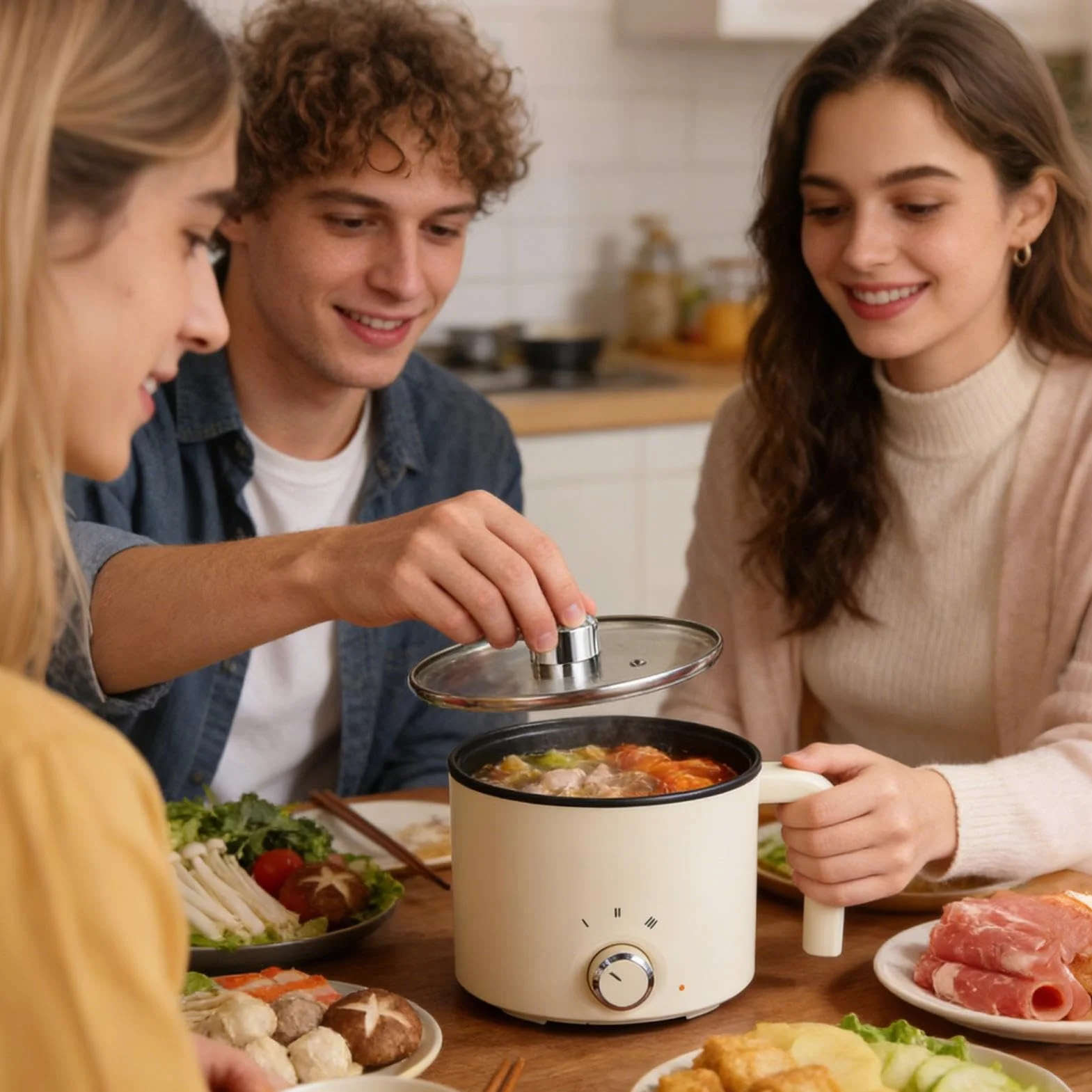 Piccola pentola elettrica, protezione personale dal surriscaldamento - Pentola elettrica per dormitorio | per zuppa di uova, porridge, bistecca, farina d'avena, studenti universitari, adolescenti, cuc