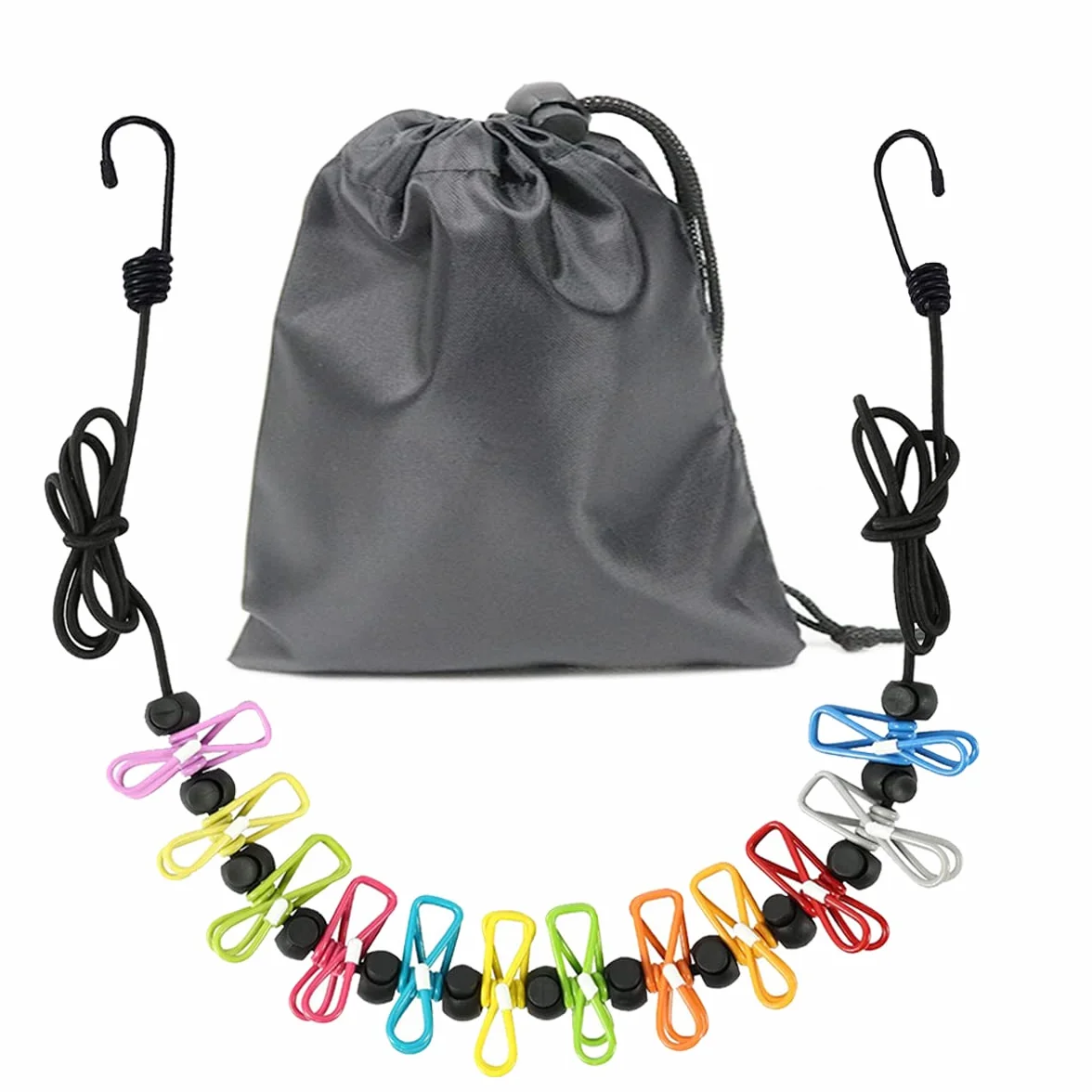 Stendibiancheria campeggio,Corda per biancheria antiscivolo, da viaggio, portatile, con 12 mollette, accessori da campeggio, vacanze e dormitorio