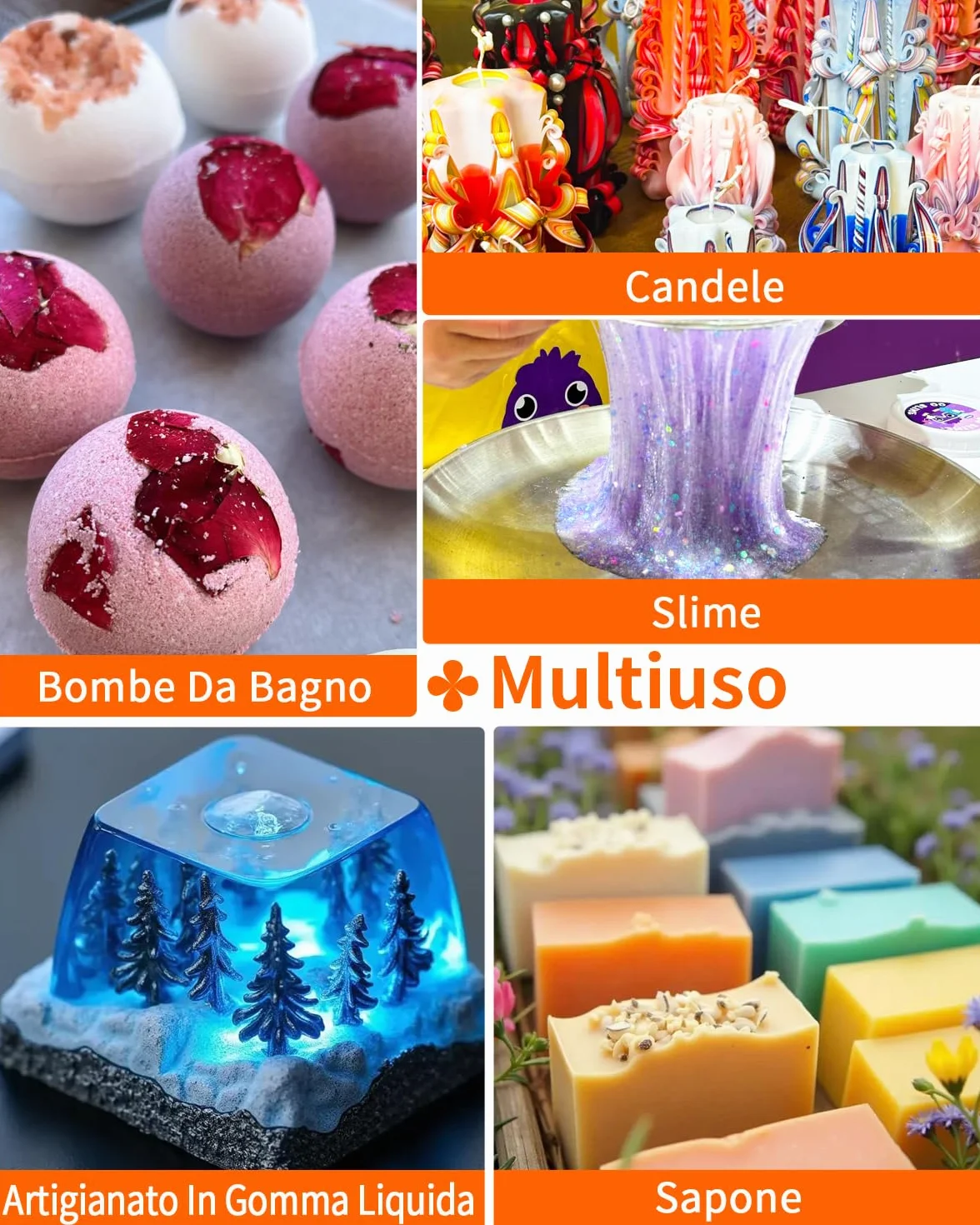 Upgrade Luckymica Mica in Polvere, 24 Colori Pigmento Perlato per Resina Epossidica, Kit Artistico per Saponi, Candele, Lucidalabbra, Colorante, Bombe da Bagno & Slime