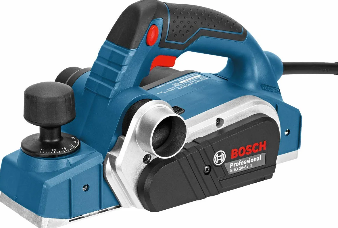 Bosch Professional 06015A4300 Pialletto GHO 26-82 D, Chiave a Brugola, Guida Parallela, Sacchetto Polvere in Stoffa con Cassetta, 710 watts, 230 volts, Blu