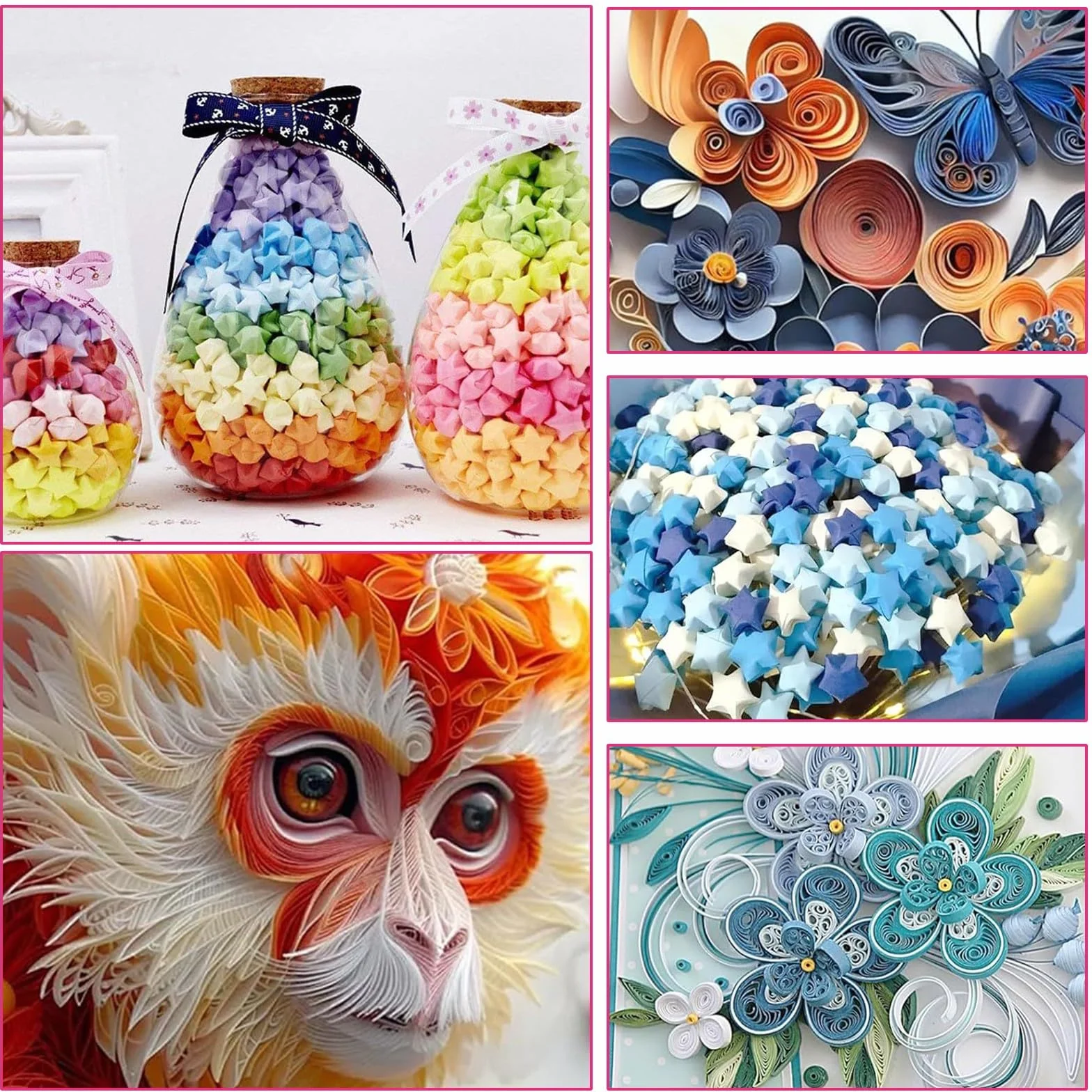 1080 Pezzi Stelle di Carta Origami Colori Vivaci Strisce di Carta Stelle Artigianali Fronte-retro per Progetti di Artigianato Artistico Fai-da-te Bambini Adulti ideale per progetti scolastici
