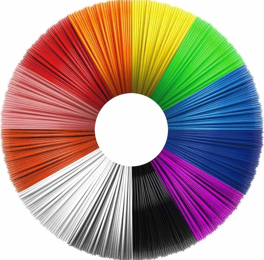 Uzone 3D Penna PLA Filamento 1.75mm, 12 colori (ogni colore 10 piedi) Stencil Casuale, PLA filamento penna 3D, pacchetto di linee di stampa 3D, filamento penna 3D per bambini