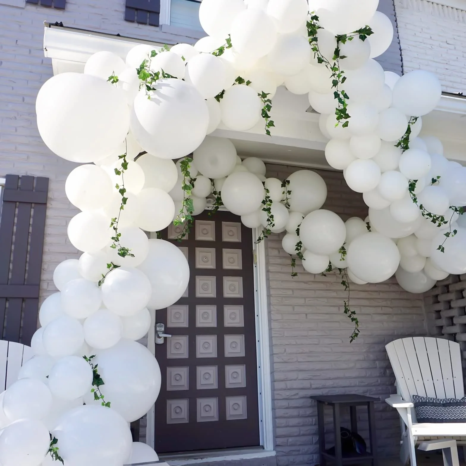 Palloncini Bianchi, 106 pezzi Kit Ghirlanda Arco di Palloncini Bianchi 5 10 12 18 pollici con Elio e Nastro per Ragazze Donne Deco Festa di Compleanno Baby Shower Decorazioni Doccia Nuziale