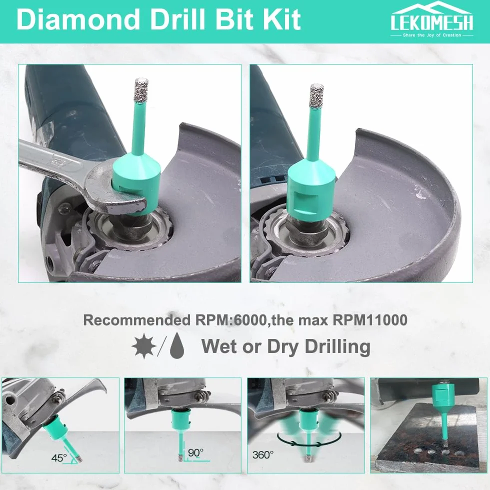 M14 Trapano per Piastrelle Corona Diamantata - 20/35/50/68mm Trapano Diamantato Corona Foro Perforante Per Porcellana, Ceramica, Piastrelle, Marmo, Granito, Pietra