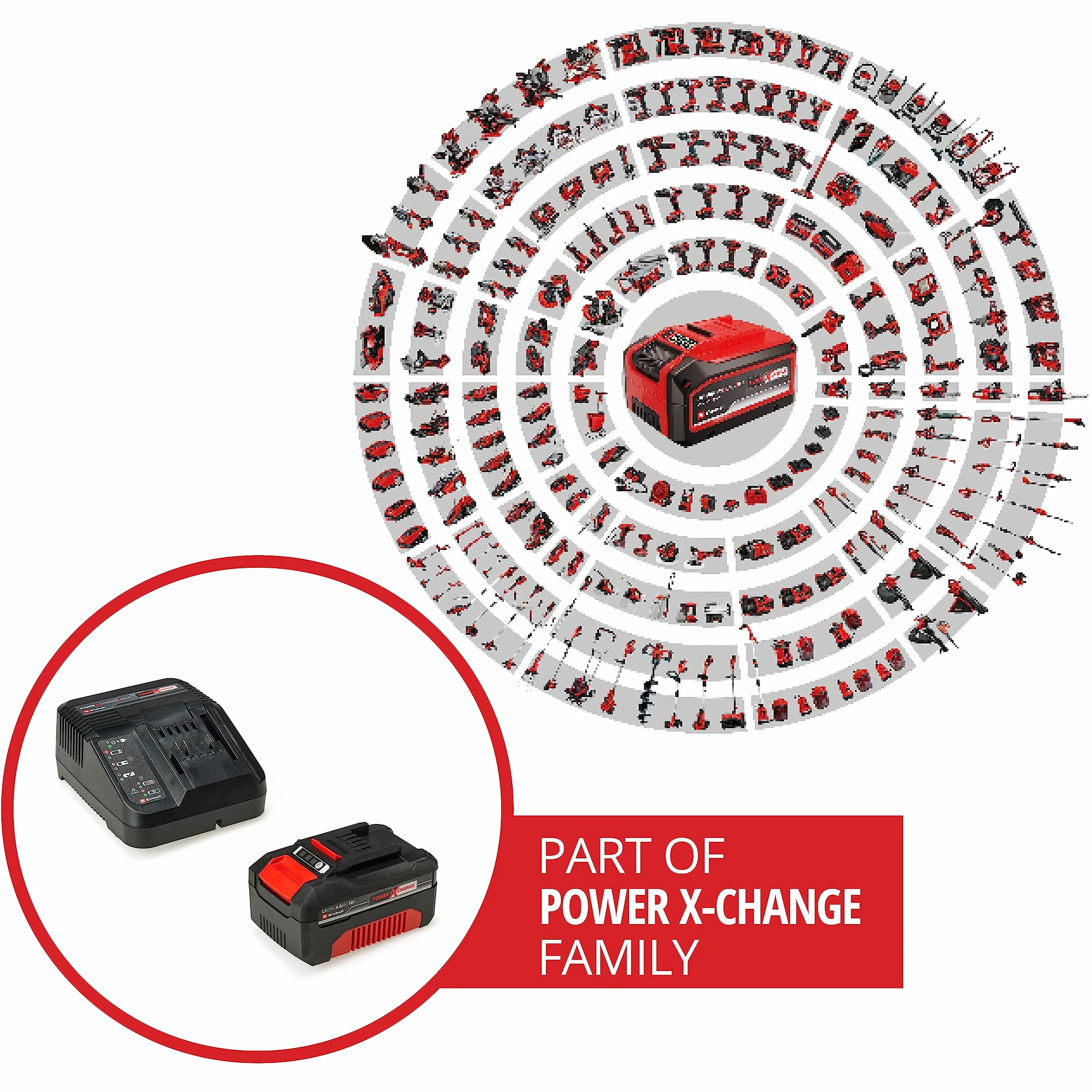 Einhell 4512042 Power-X-Change Starter Kit, Caricabatteria e Batteria da 4000 Mah Li-Ion