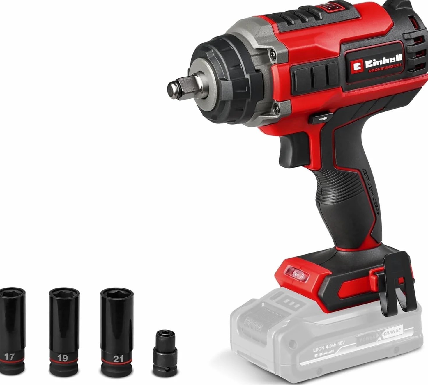 Einhell Professional Avvitatore a percussione a batteria IMPAXXO 18/450 Power X-Change 18 V 450 nm Brushless attacco 1/2" set di bussole