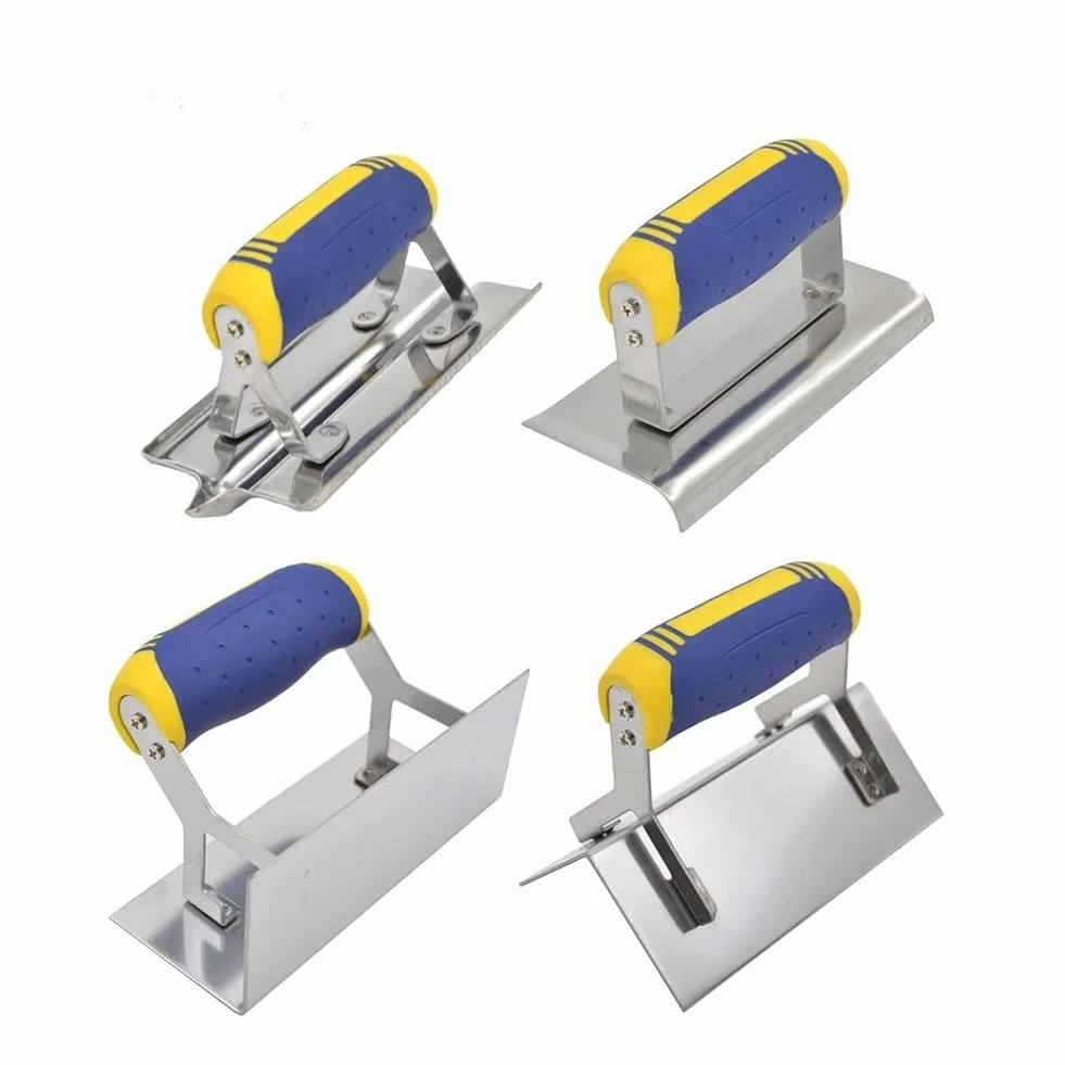 Cazzuole per bordi, efficienti in acciaio inossidabile per calcestruzzo scanalatore manuale per calcestruzzo set con manico ergonomico (b)