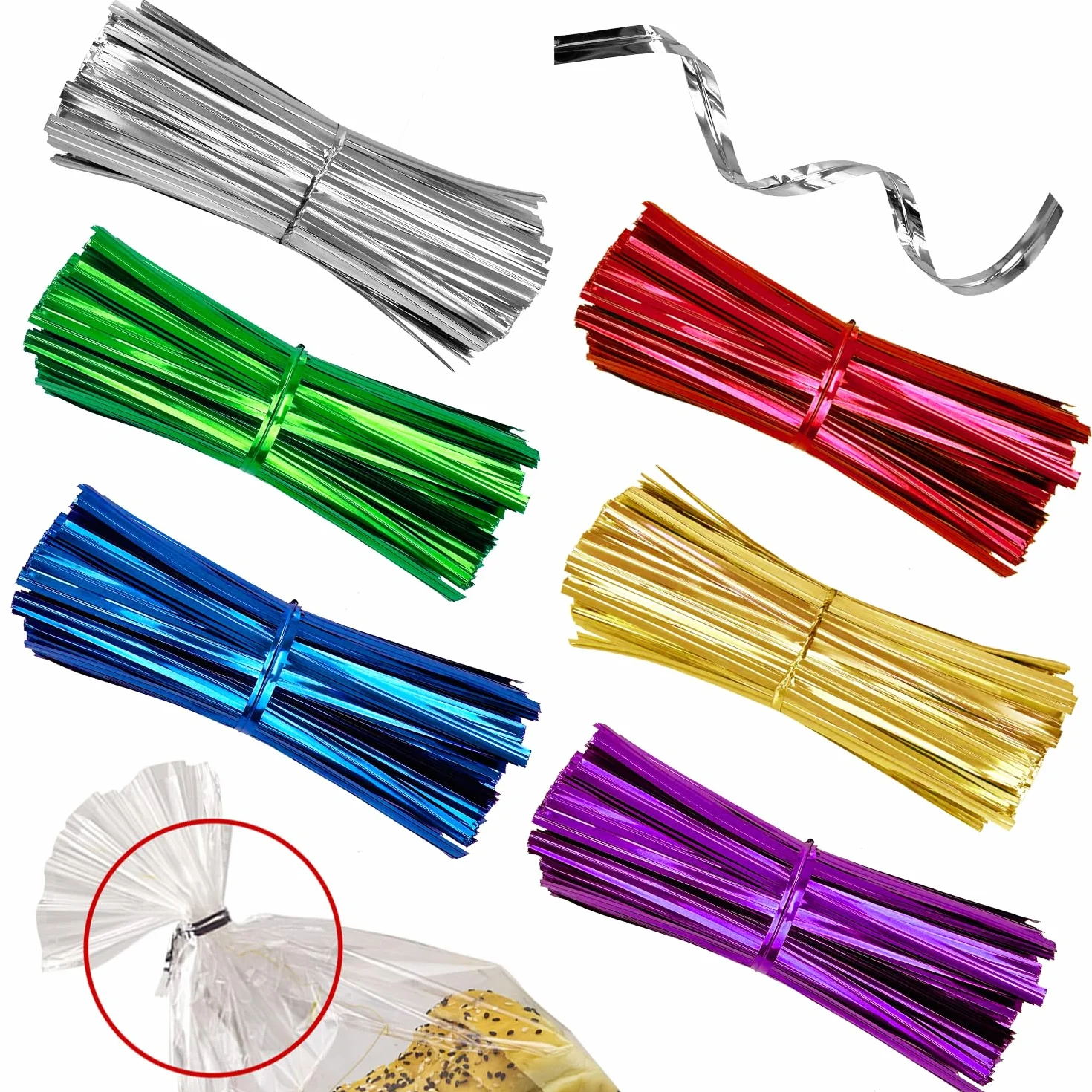 4800 Pezzi Cravatte di Carta Intrecciate, 10 cm di Fascette Metalliche Intrecciate per Sacchetti di Caramelle, Sacchetti di caffè, Cake Pop, Forniture per Bomboniere