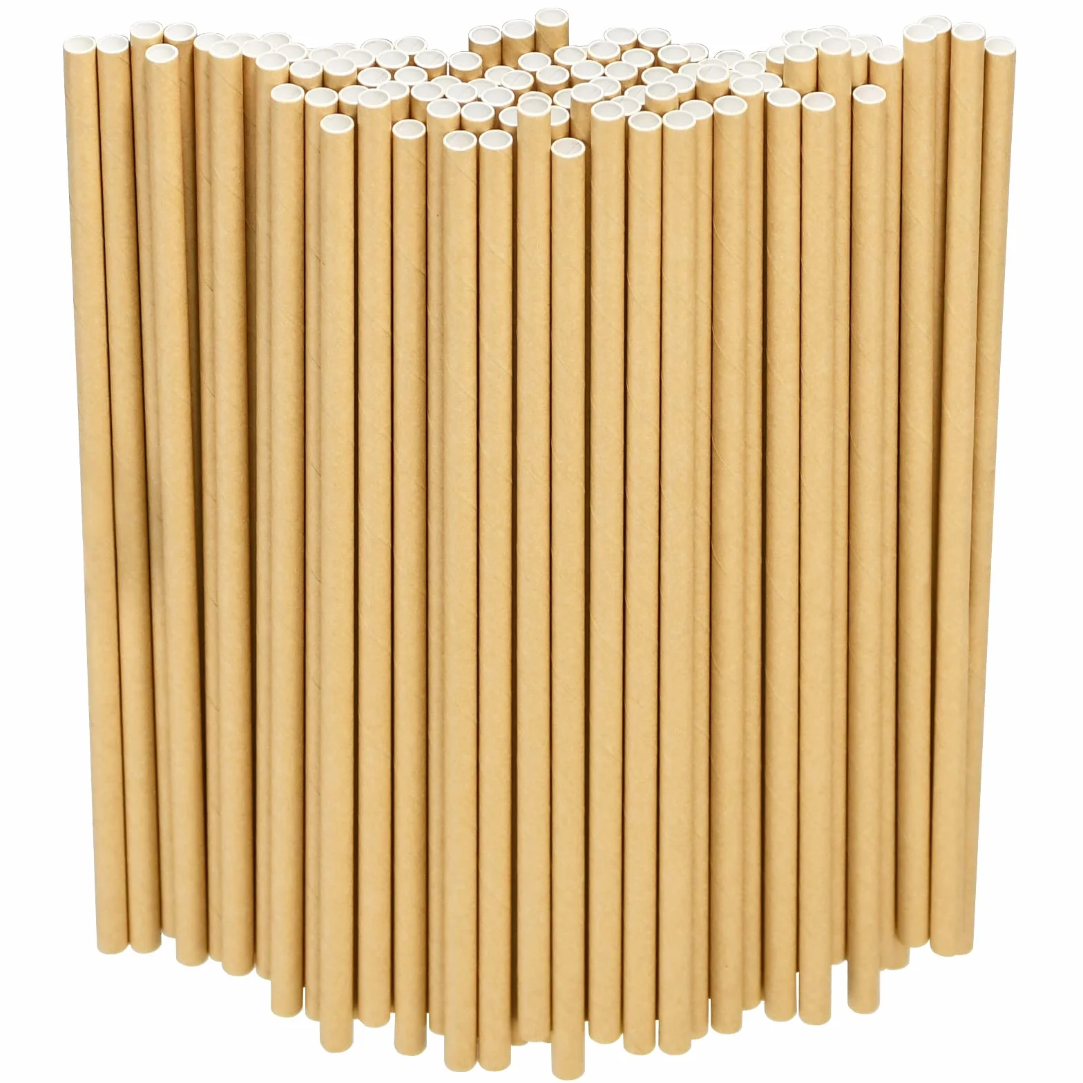 Cannucce di carta kraft marrone naturale per bere, cocktail, caffè -19,7 x 0,6 cm, 250 pezzi