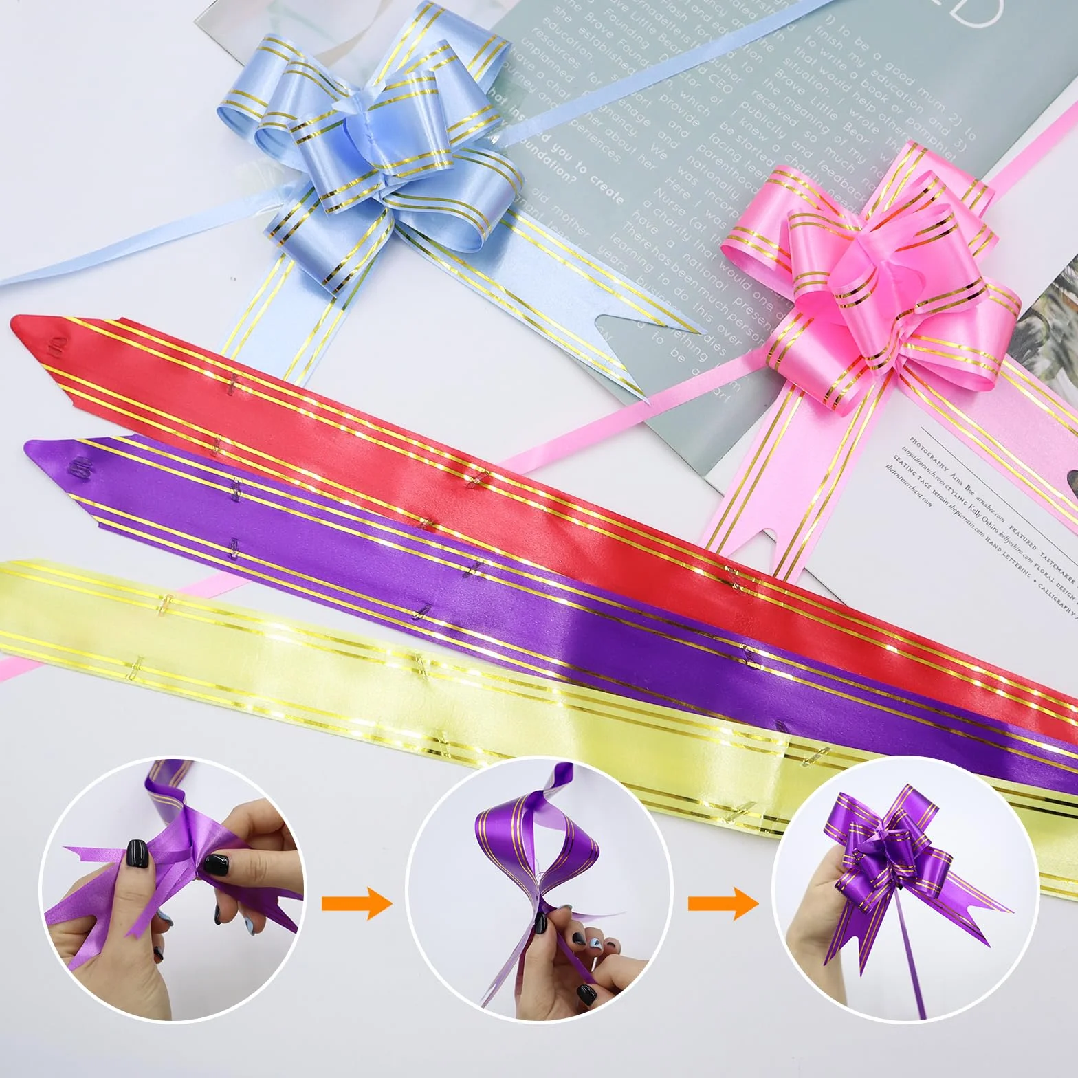 INNAL Set di 20 Sacchetti Regalo in Cellophane, 10 Grandi Sacchetti Regalo Trasparenti in Cellophane 100x70cm, Carta Regalo, Sacchetti in Cellophane con 10 Fiocchi da Tirare per Regali, Cestini