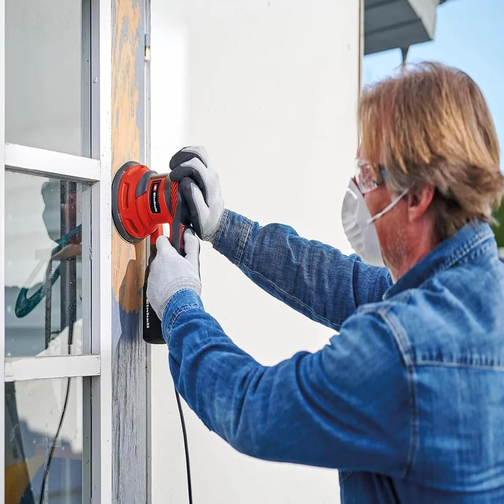 Einhell Smerigliatrice orbitale TC-RS 425 E (425 W, piatto abrasivo Ø 125 mm, numero massimo di oscillazioni 26.000 min-1, circuito oscillante 2,5 mm, con carta vetrata 1 x P60, P80, P120)