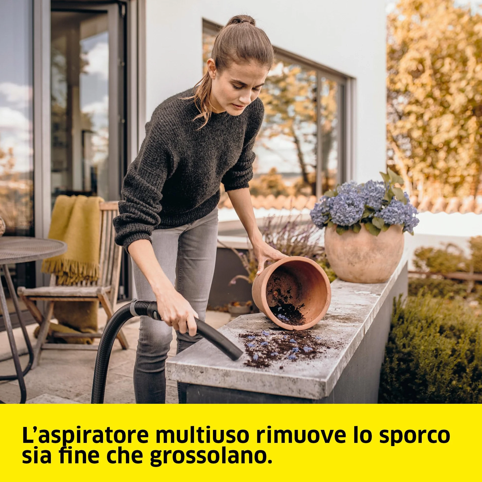 KÄRCHER aspiratore solidi liquidi WD 3 V-17/4/20, funzione soffiante, 1000 W, contenitore in plastica 17 l, tubo 2 m, con filtro a cartuccia, filtro in vello, bocchette per pavimenti e fessure