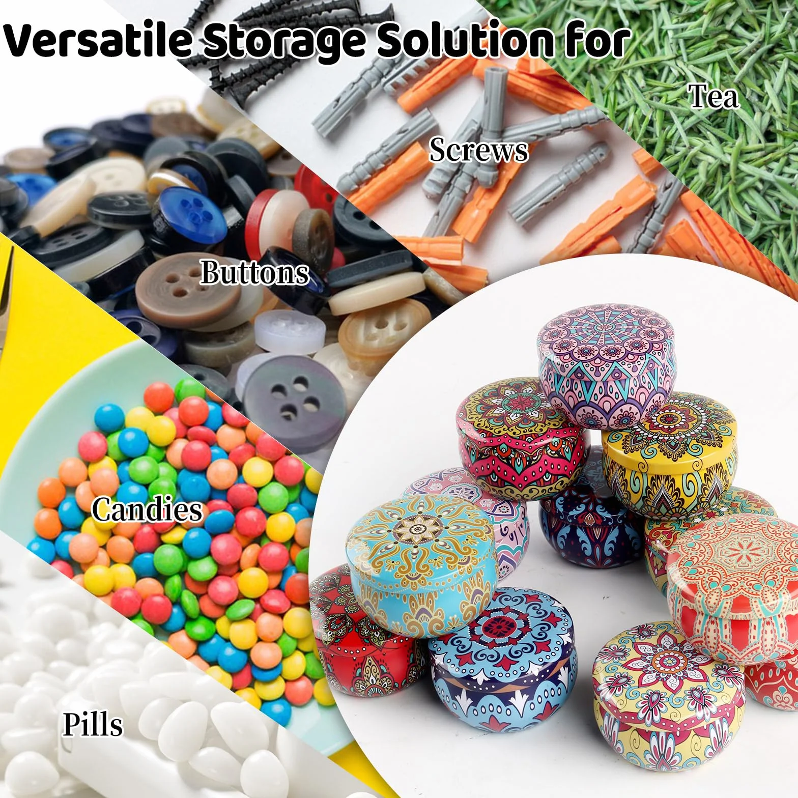 12Pezzi Piccole Barattoli Candele Riutilizzabili, 65ml Barattoli in Metallo per Fabbricazione di Candele, Contenitore Candele Vuoto con Coperchio per l'Artigianato Arte Conservazione
