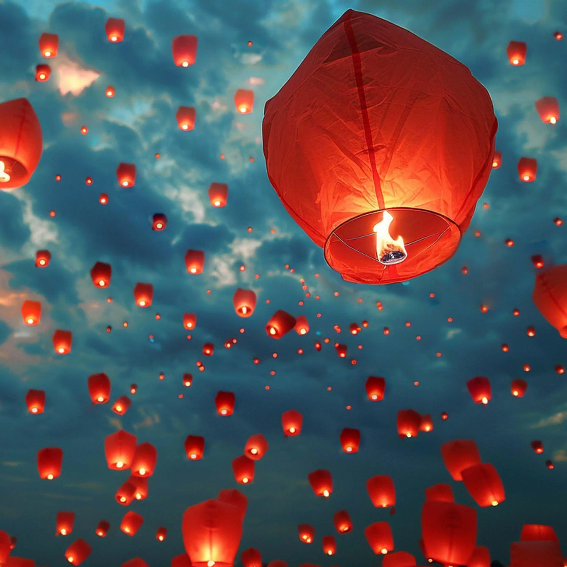 Lanterne Cinesi del Cielo Rosse 20 Pezzi, Lanterne di Carta Volanti per Feste Natale Compleanni Matrimoni