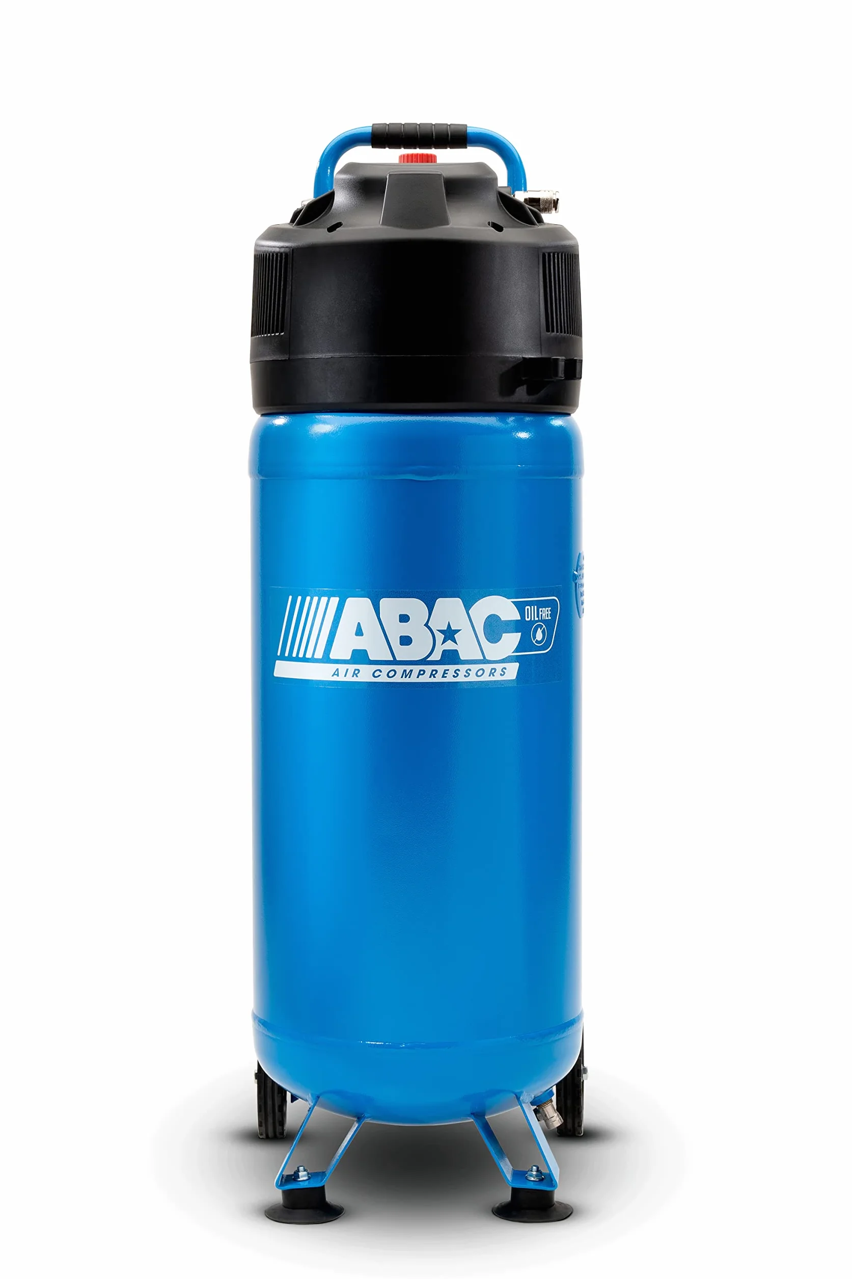 ABAC Compressore d'Aria Verticale EASE-AIR 50V, Compressore Aria Oil-Free, Pressione Massima 10 Bar, Potenza 2 Hp, Serbatoio 50 Litri, Rumorosità 97 dB (A)