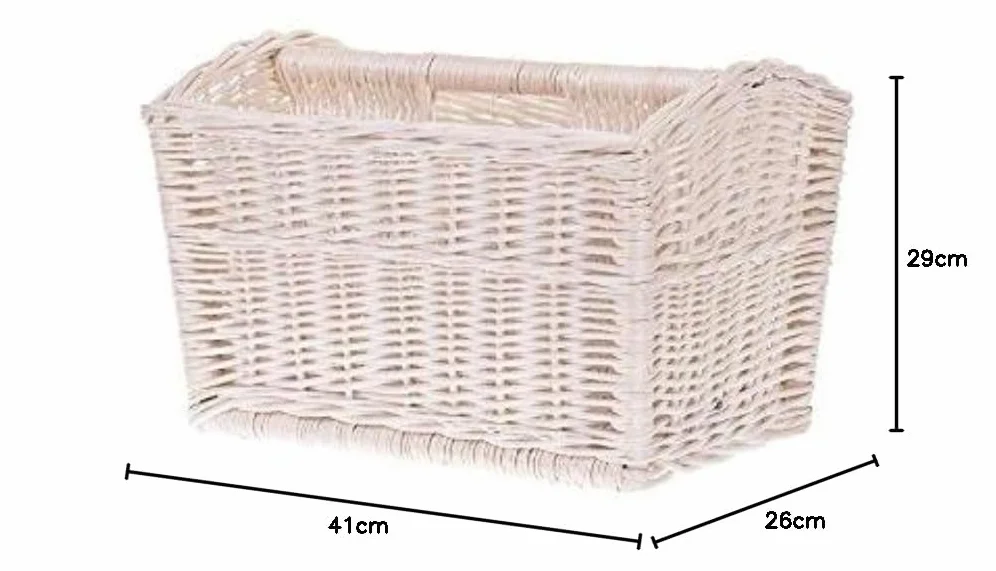 e-wicker24 Giornale Cesto con Maniglia, Portariviste in Beige, Portariviste in Vimini, Cestino per giornali, Giornale Cesto in Vimini