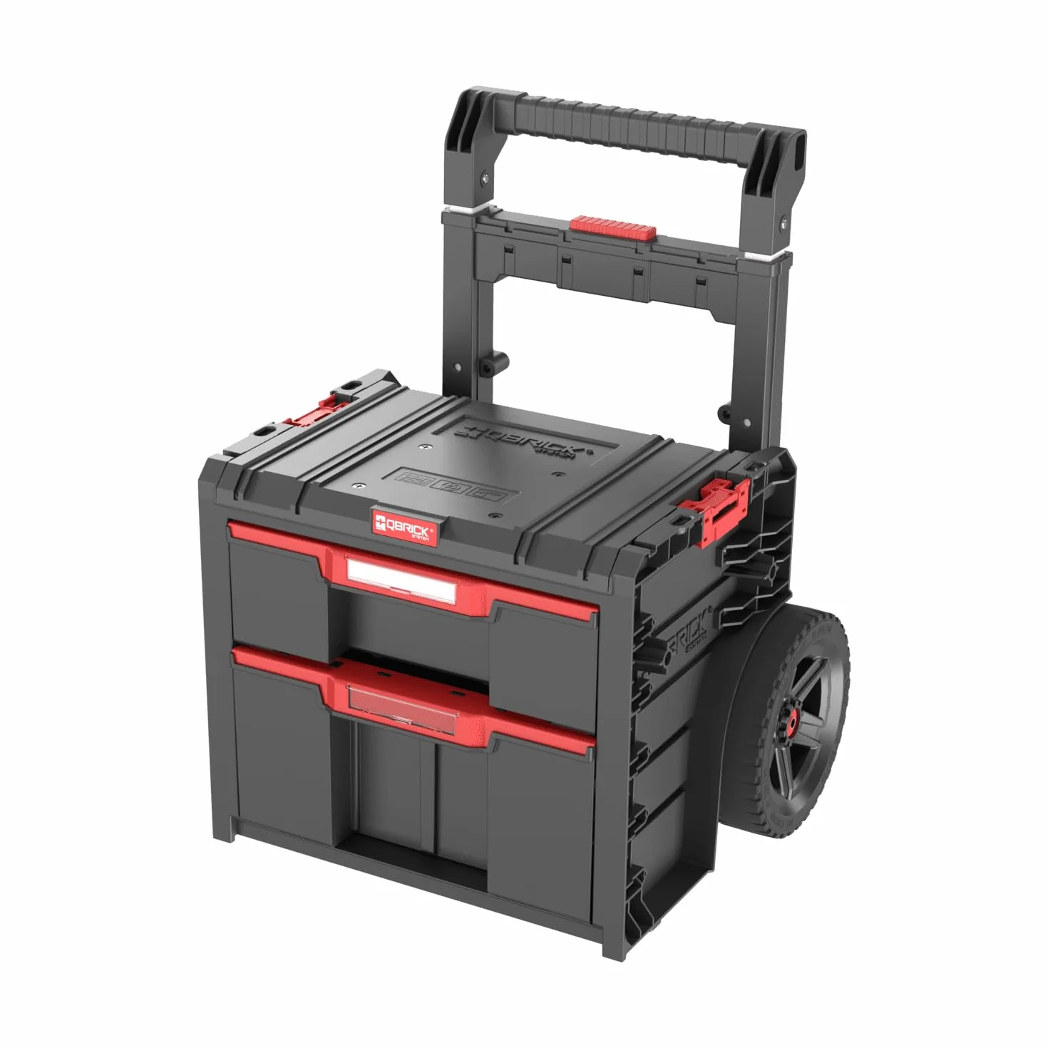 Qbrick System Cassetta Attrezzi Vuota Con Ruote Pro Cart 2.0 Plus Drawer 2 Black Carrello Porta Utensili Con 2 Cassetti Modulabile