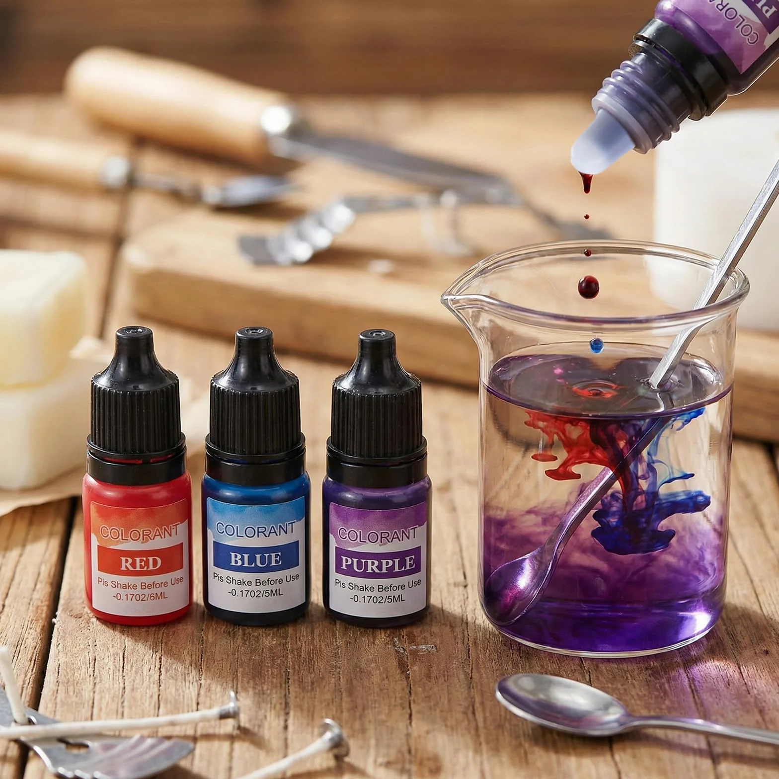 20 Colori Coloranti per Candele, Kit Liquidi per Candele Fai da Te, Colori a Cera Altamente Concentrati per Cera di Soia, Gel e Paraffina 5ML