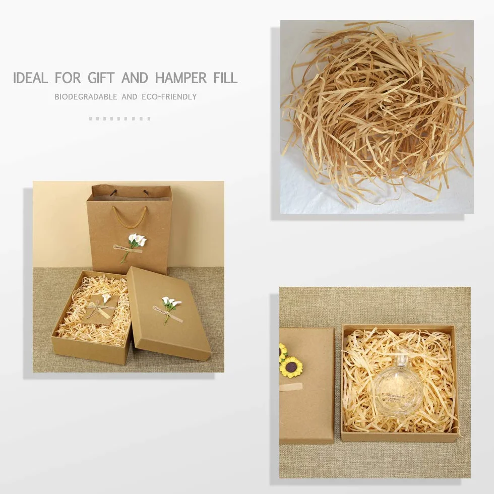 Hifot 100 Grammi Shred Carta Velina Regalo Imballaggio tagliuzzato Carta Kraft Regalo Cesto riempimento imballaggio Forniture per Feste - Khaki