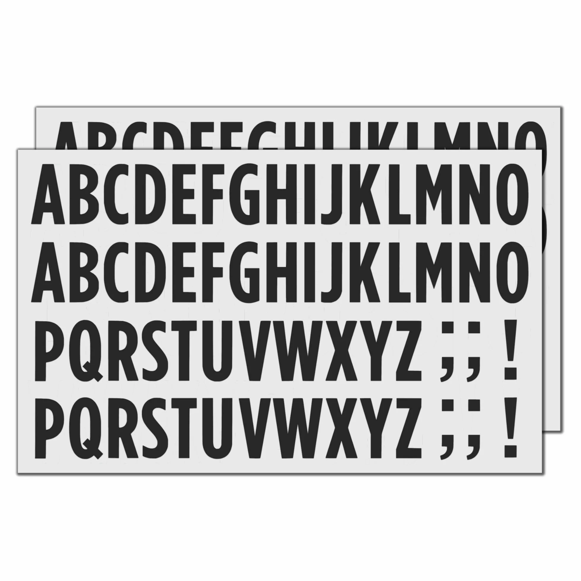 30 Set, 25 mm - Lettere Adesive Nere Alfabeto, Impermeabile Vinile - Nero