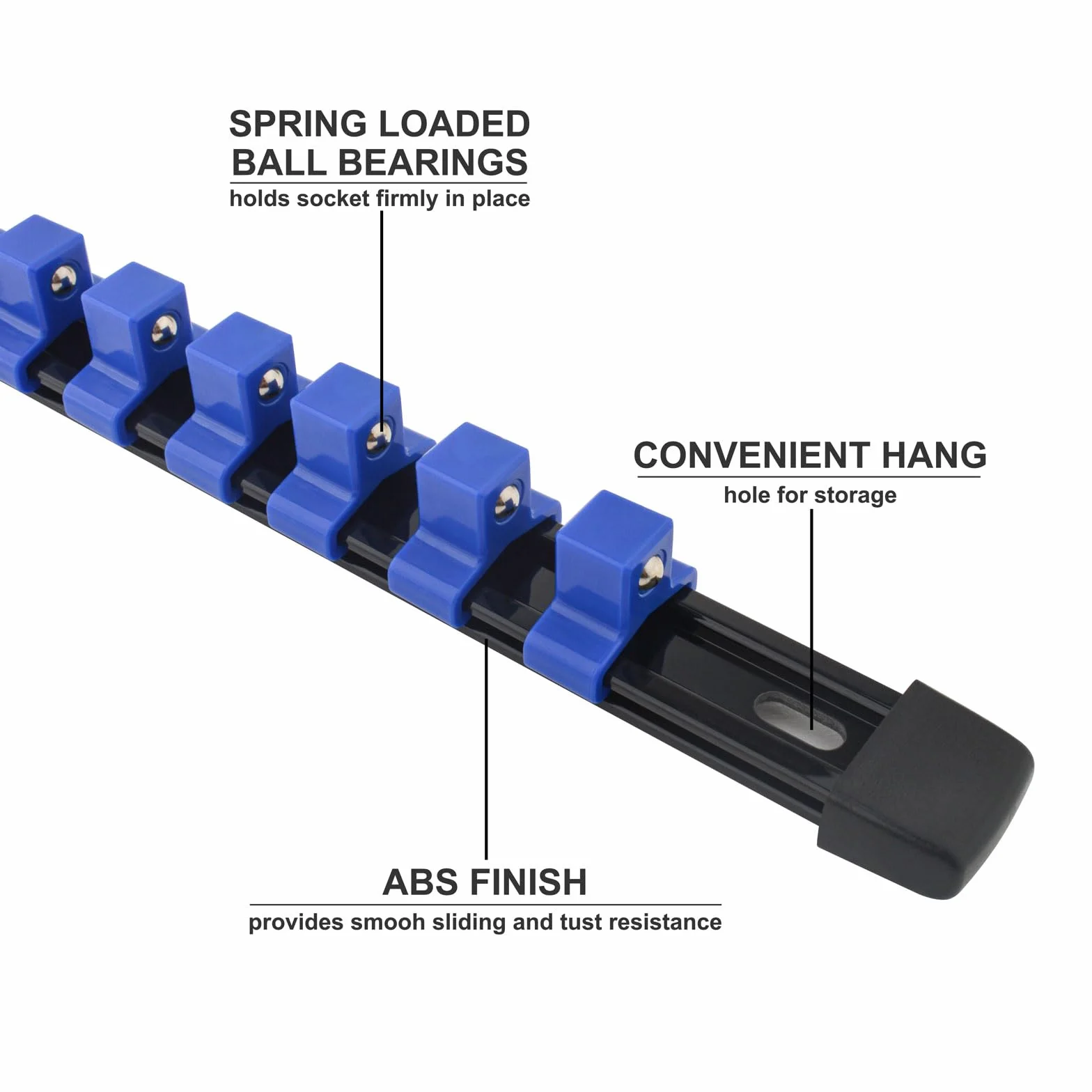 Gunpla Set di 9 Porta Bussole SAE o Metric Con 129 Clips - 1/4" x48, 3/8"x45, 1/2" x 36 - Organizer Porta Utensili da Parete