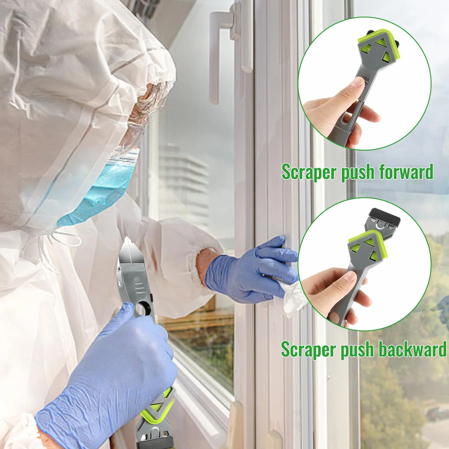 Collazoey 7-in-1 Strumento per Calafataggio, Kit di Strumento di Sigillante, Spatola per Silicone Sigillante, Raschietto Silicone, per Cucina Bagno Pavimenti
