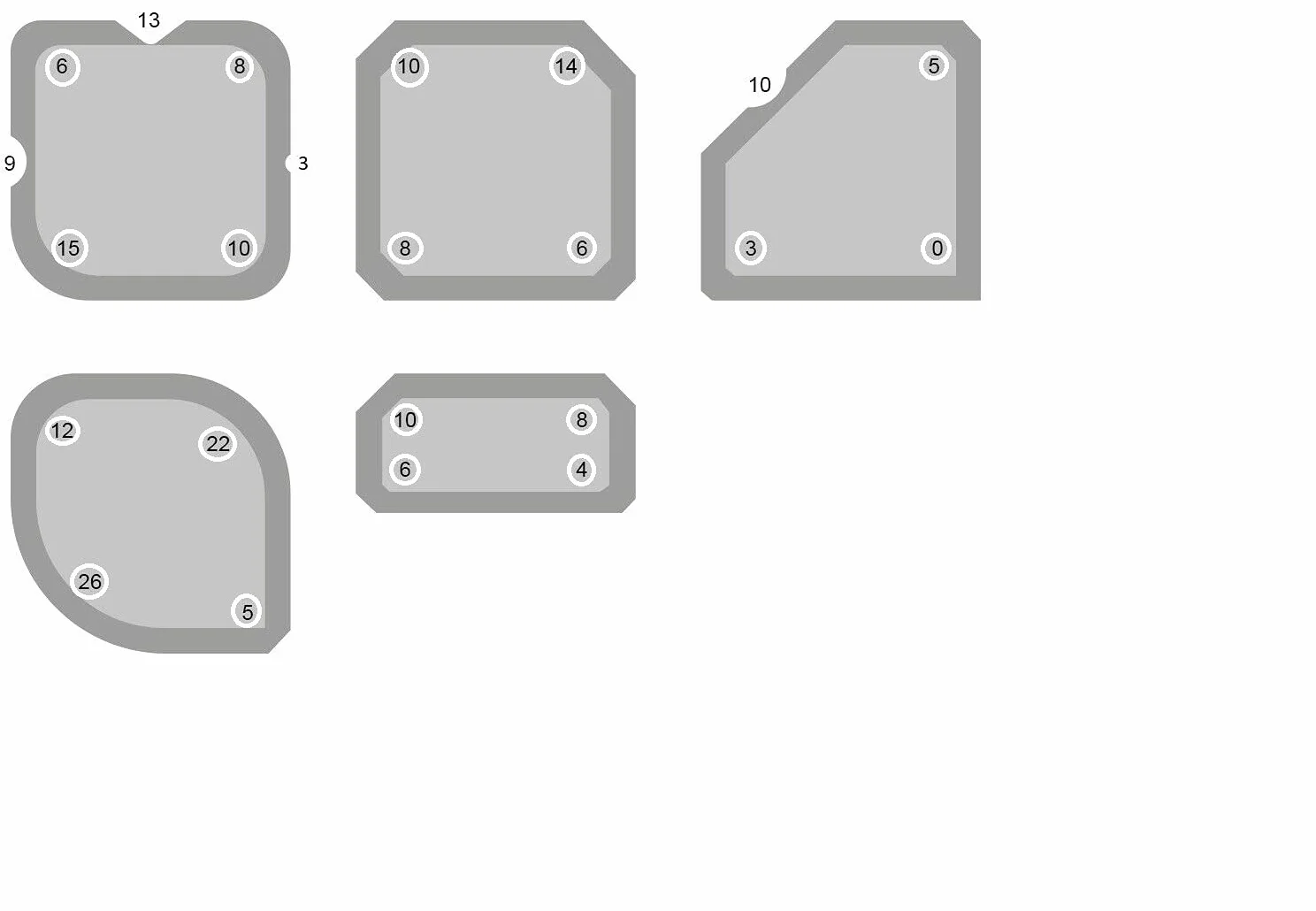 Set di 5 spazzole per fughe, per silicone e acrilico