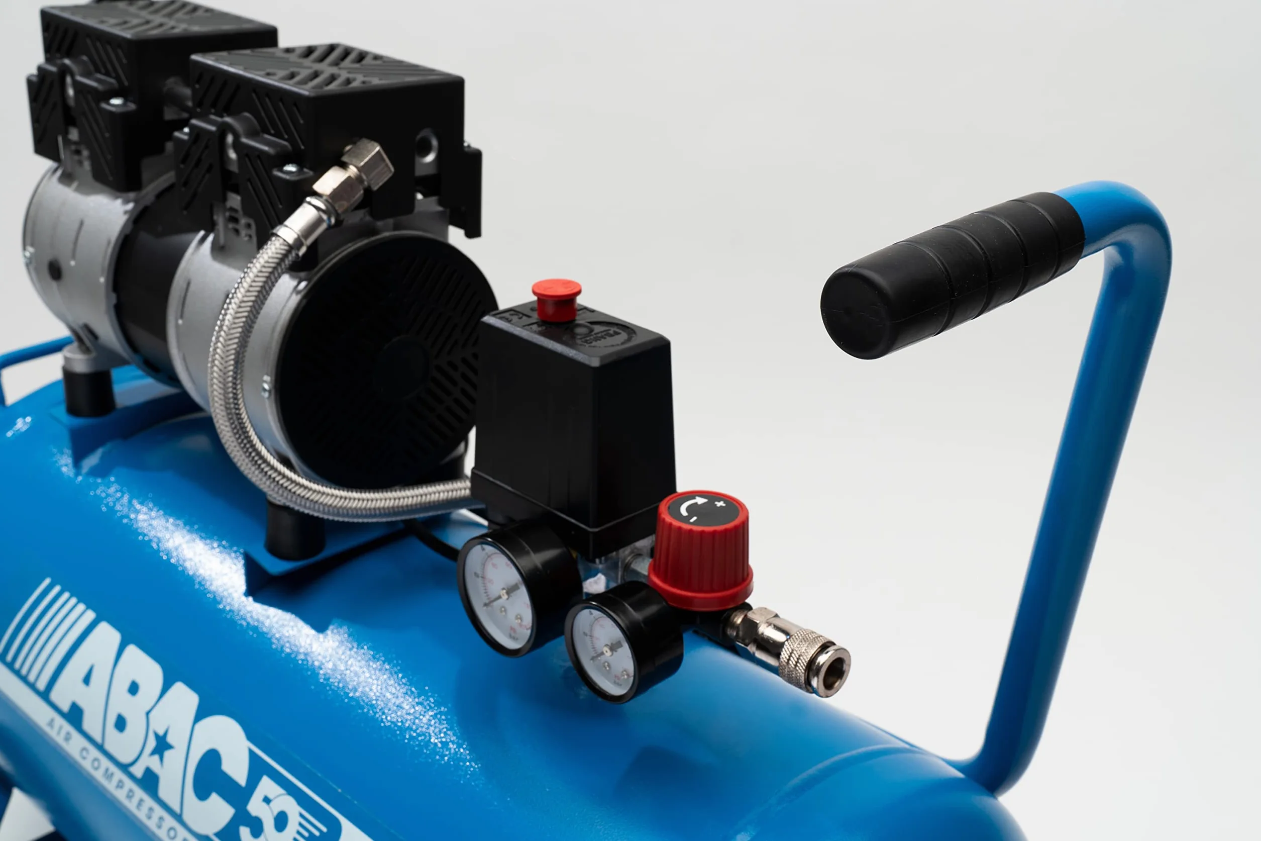ABAC Compressore d'Aria Silenzioso EASE-AIR 50, Compressore Aria Oil-Free, Pressione Massima 8 Bar, Potenza 1 Hp, Serbatoio 50 Litri, Rumorosità 59 dB