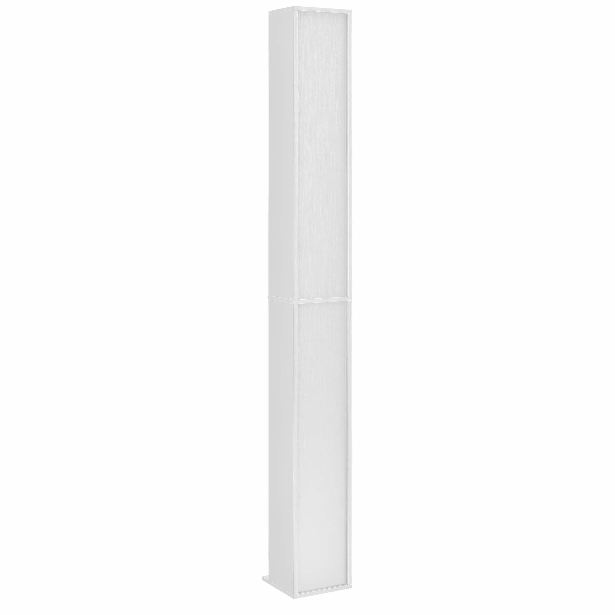 [en.casa] Scaffale a Colonna con 12 Scomparti per CD DVD e Oggetti Decorativi Mobile Alto Salvaspazio con Ripiani Regolabili in Altezza 175 x 20 x 20 cm Bianco