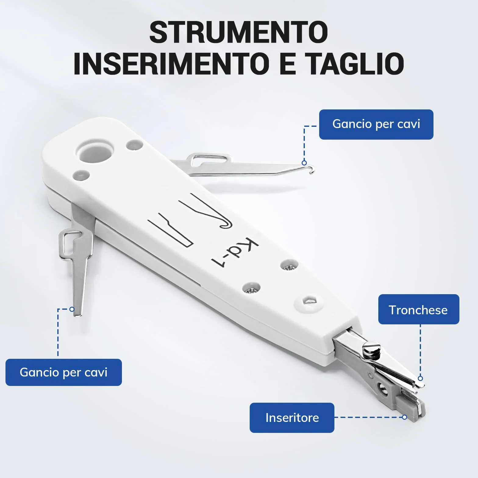 SGILE Kit di Attrezzi per Rete, Pass Through RJ45, Pinza Crimpatrice per Cat5, Cat6, Cat7, Pinza Spellafili, Tester di Rete, Universale RJ45/RJ11/RJ12, Include 25 Connettori CAT6 e 25 Connettori CAT7