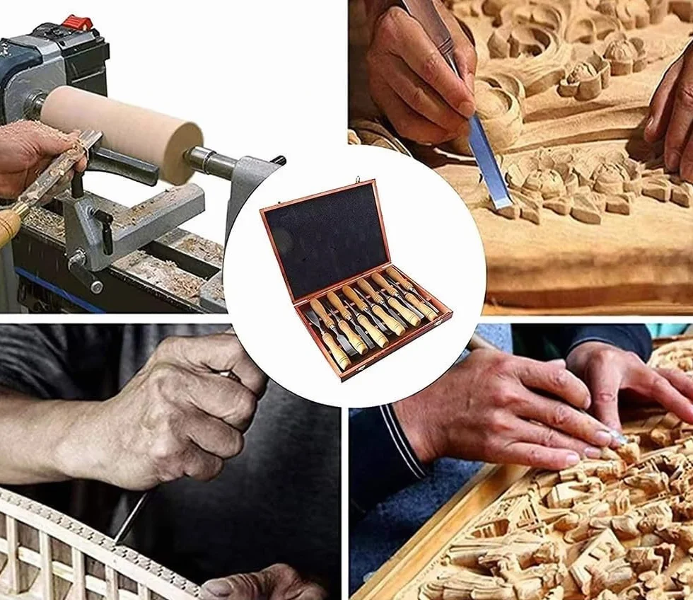 SERIE 12 SGORBIE PER INTAGLIO E INTARSIO LEGNO SCALPELLI UTENSILI