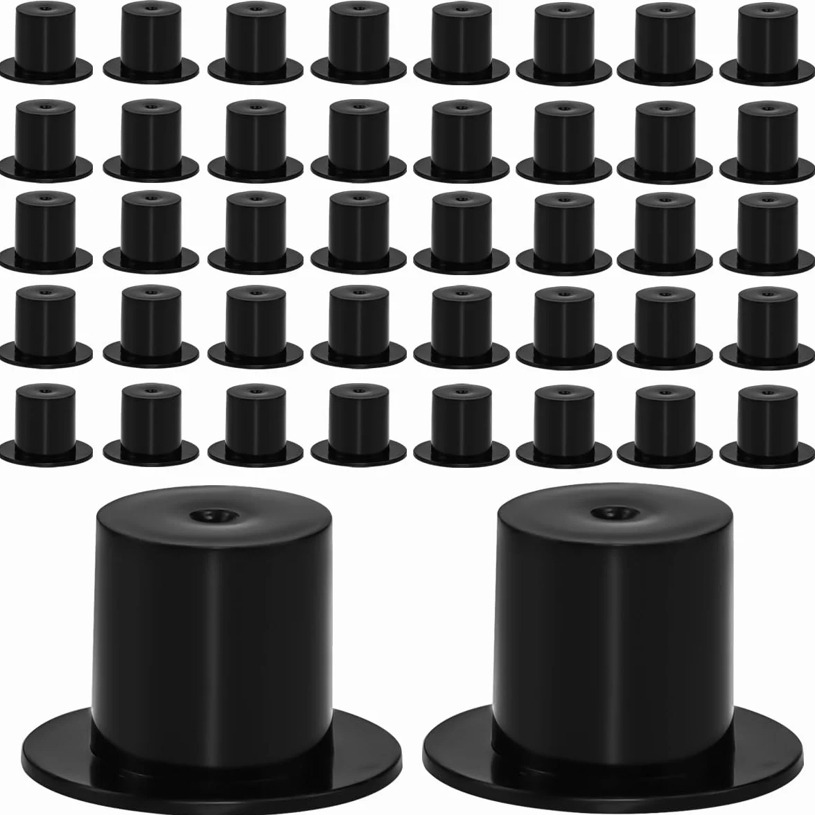 Cappello in Plastica Nero 150 Pezzi LANSKYLAN - Mini Cappellini da Mago, Cilindri in Miniatura per Decorazione Natalizie