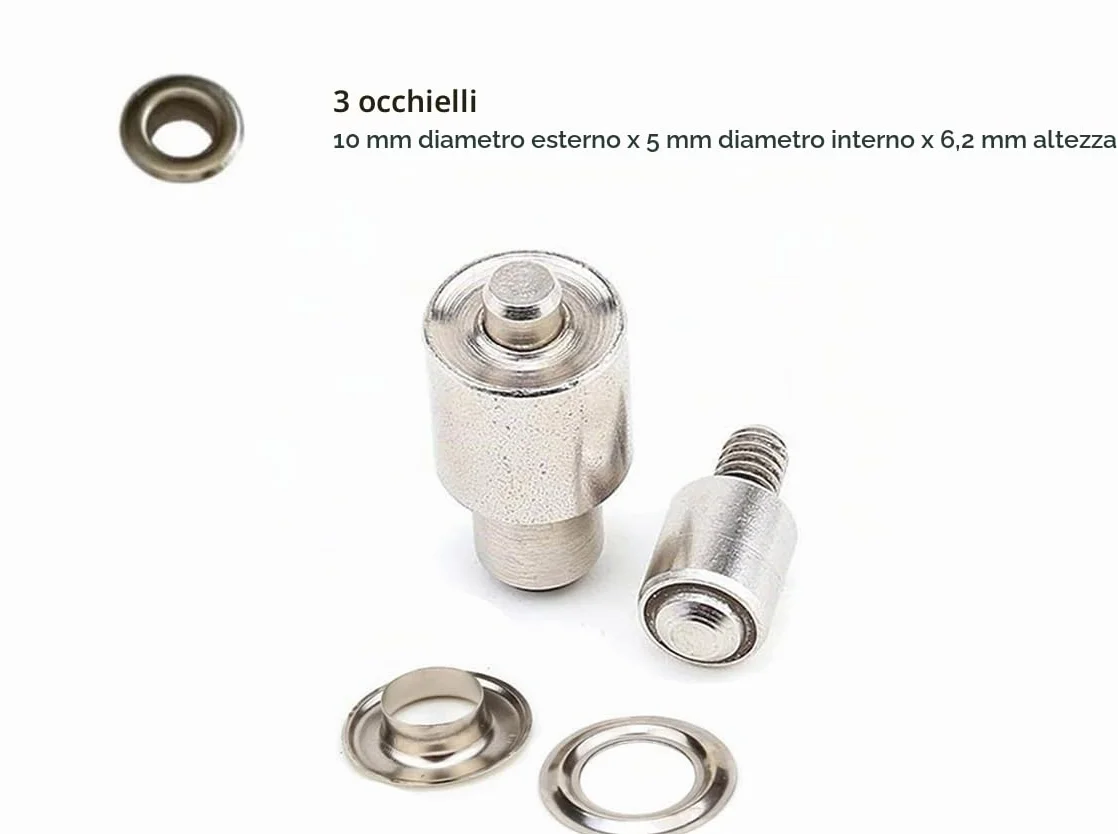 Kit pressa a mano in pelle per regolazione rivetti occhielli bottoni automatici