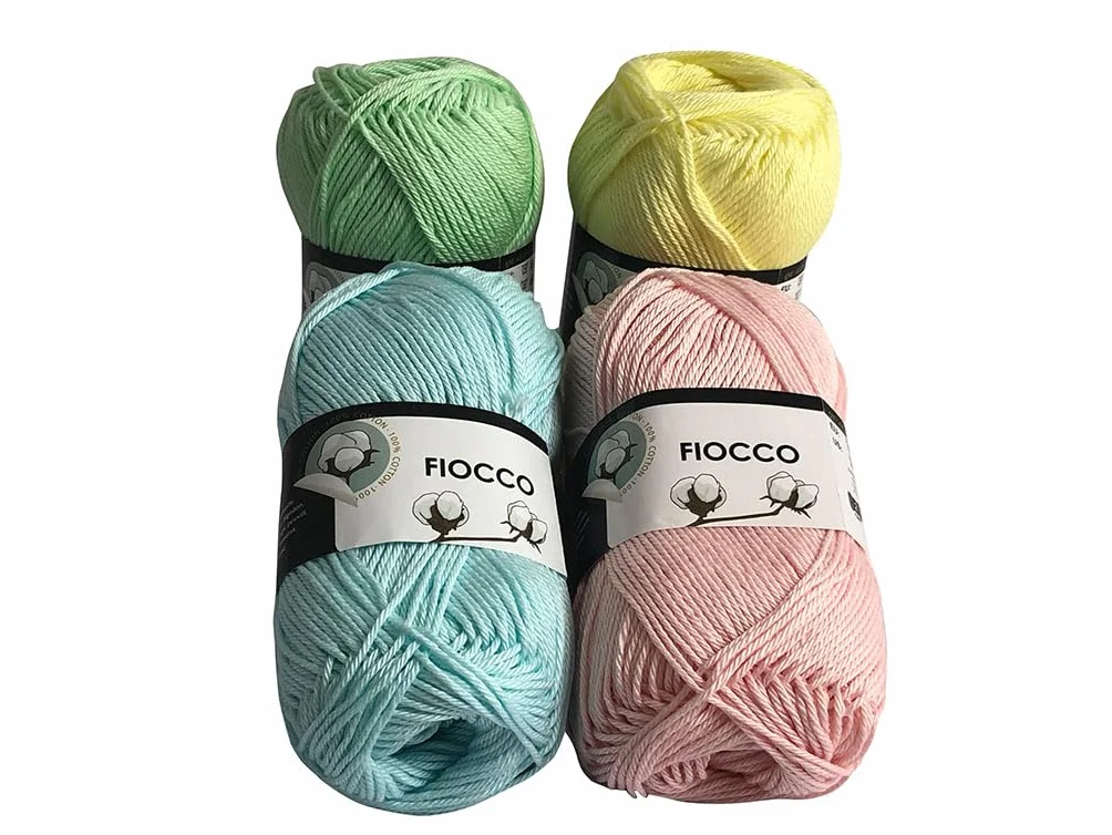Fiocco Gomitoli di Cotone 100% Naturale per Uncinetto, 50g 125m, per Amigurumi e Maglieria a Uncinetto (1, Panna - 7011)