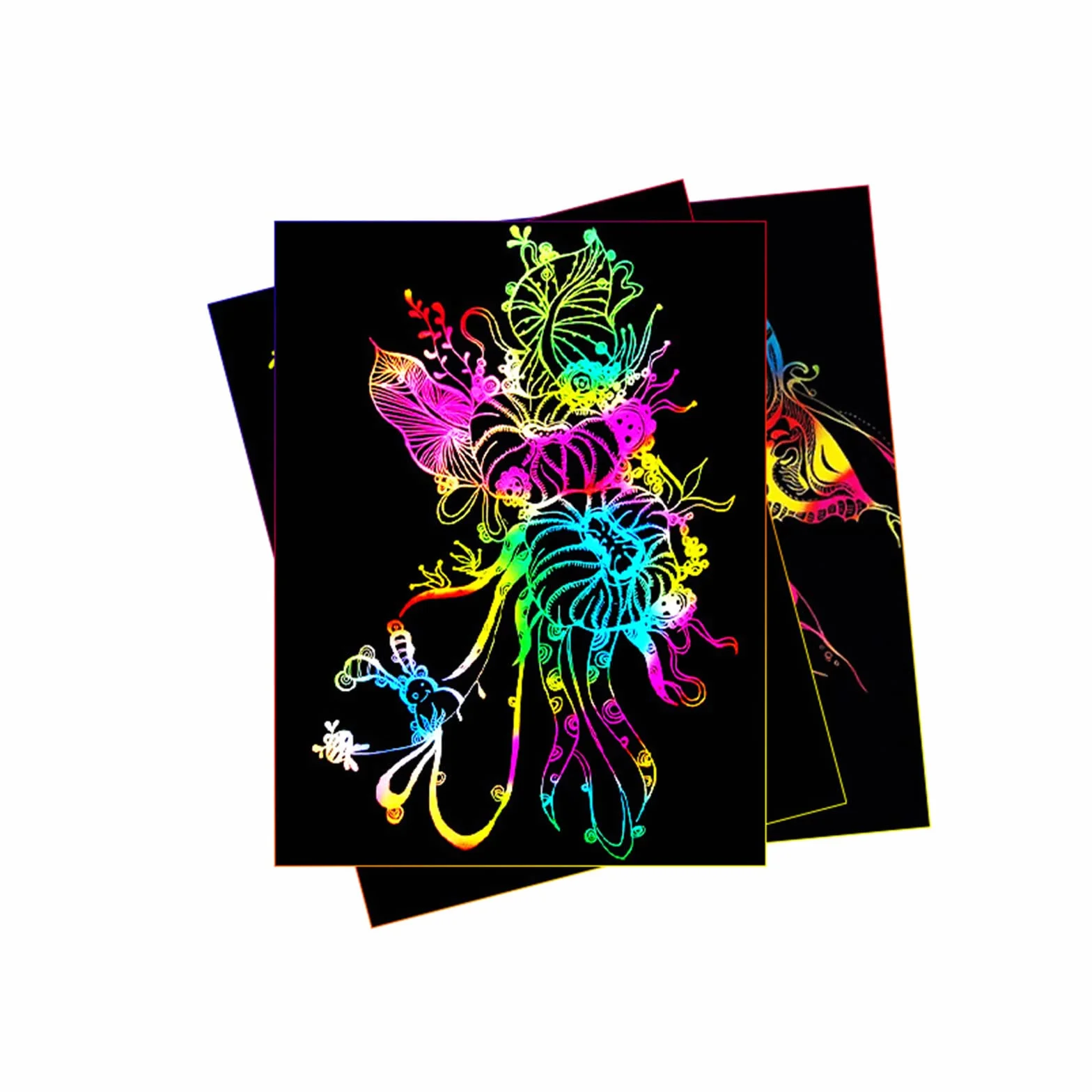 Confezione da 50 fogli di carta da grattare arcobaleno formato A4, materiali per incisione laser e marcatura, set regalo creativo, 280 x 208 mm