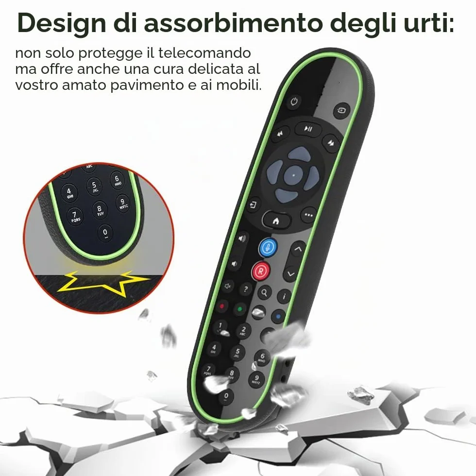 Cover Telecomando Compatibile con Sky Q EC201/EC202/EC302/SKY135 Vocale Telecomando,Guscio per Sky Q Voice Remote, Custodia protettiva in silicone per Telecomando Sky Q