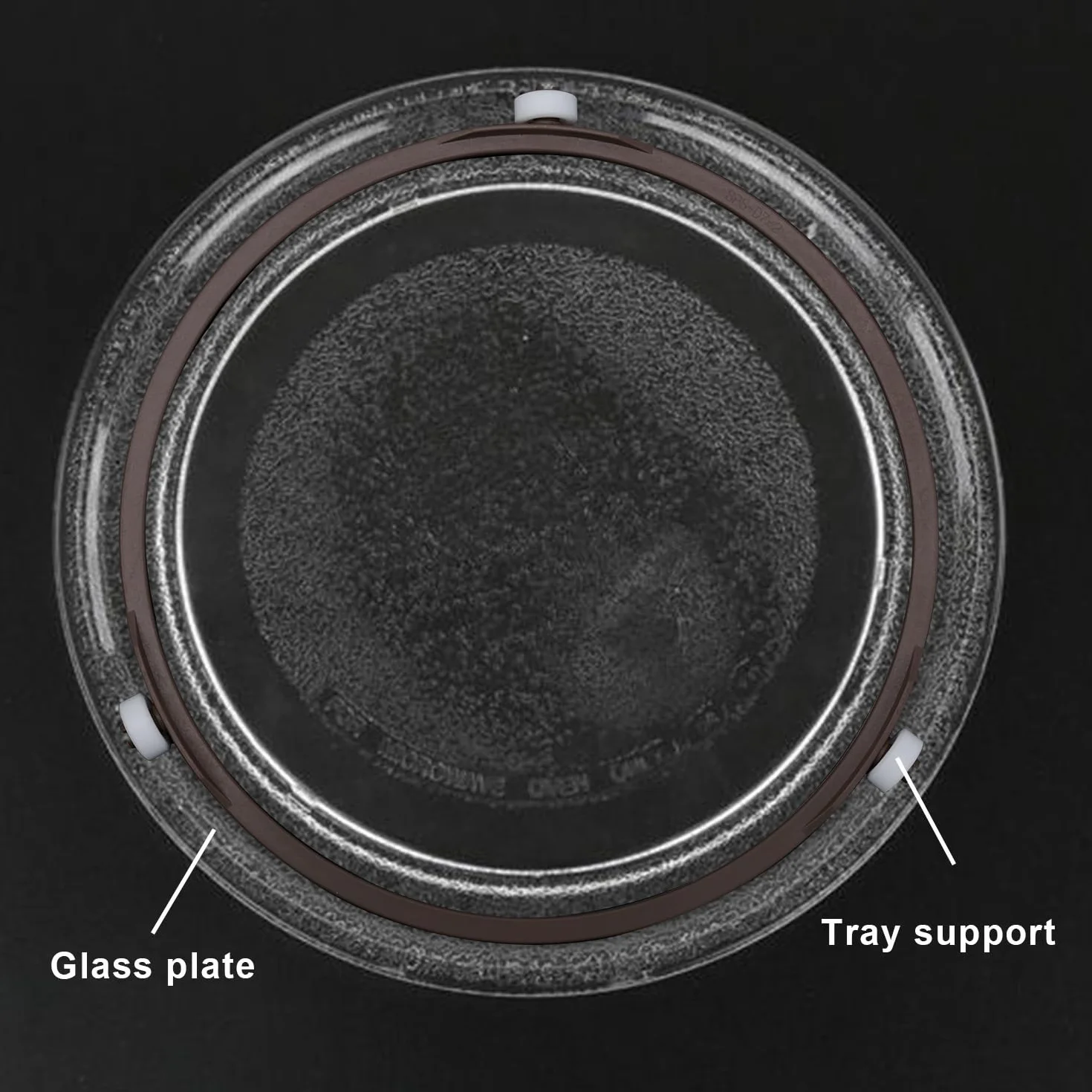 Anello di Ricambio Piatto Girevole per Microonde 18,9 cm Plastica Resistente Rulli 14 mm Supporto Universale Vassoio Vetro