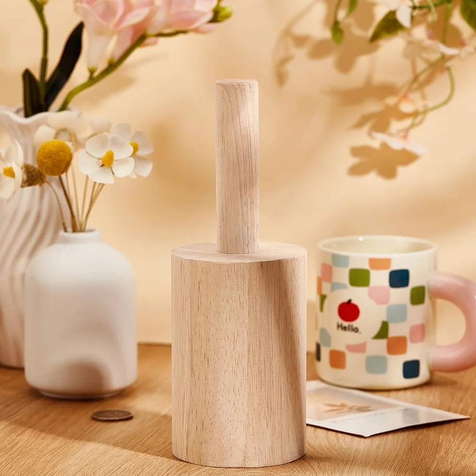 BENECREAT Da 220x80 mm Stampi per Ceramica per Tazze, Strumenti per Ceramica In Legno con Manico Set di Stampi per Ceramica per Tazza In Porcellana Modellabile In Legno con Costola,Christmas Coppa