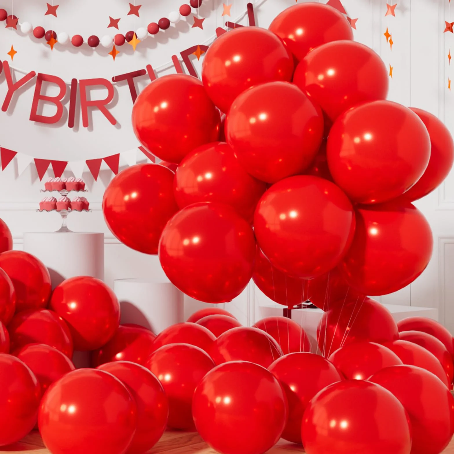 AULE Palloncini Rossi Lattice 50 Pezzi 30cm Rosso Latex Spessi Feste