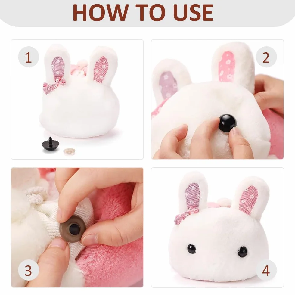915 pz Occhi e Naso Di Sicurezza per Amigurumi,Safety Eyes,Occhi Pupazzi,Occhi Bambole Artigianali,Occhietti per Pupazzi Uncinetto,Occhi Colorati Amigurumi con Rondelle,Occhi Peluche Crochet
