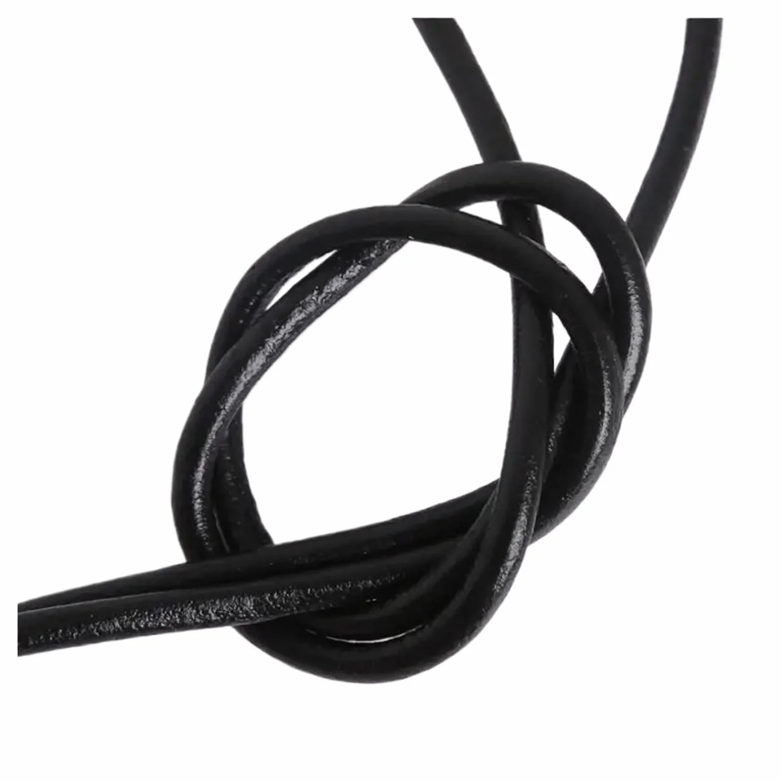 Lacci Cuoio Corde Nere a Filo Singolo Corda con Tondo da 1,5/3/4/5/6 mm for la Realizzazione di collane e bracciali(1.5mm 5meters)