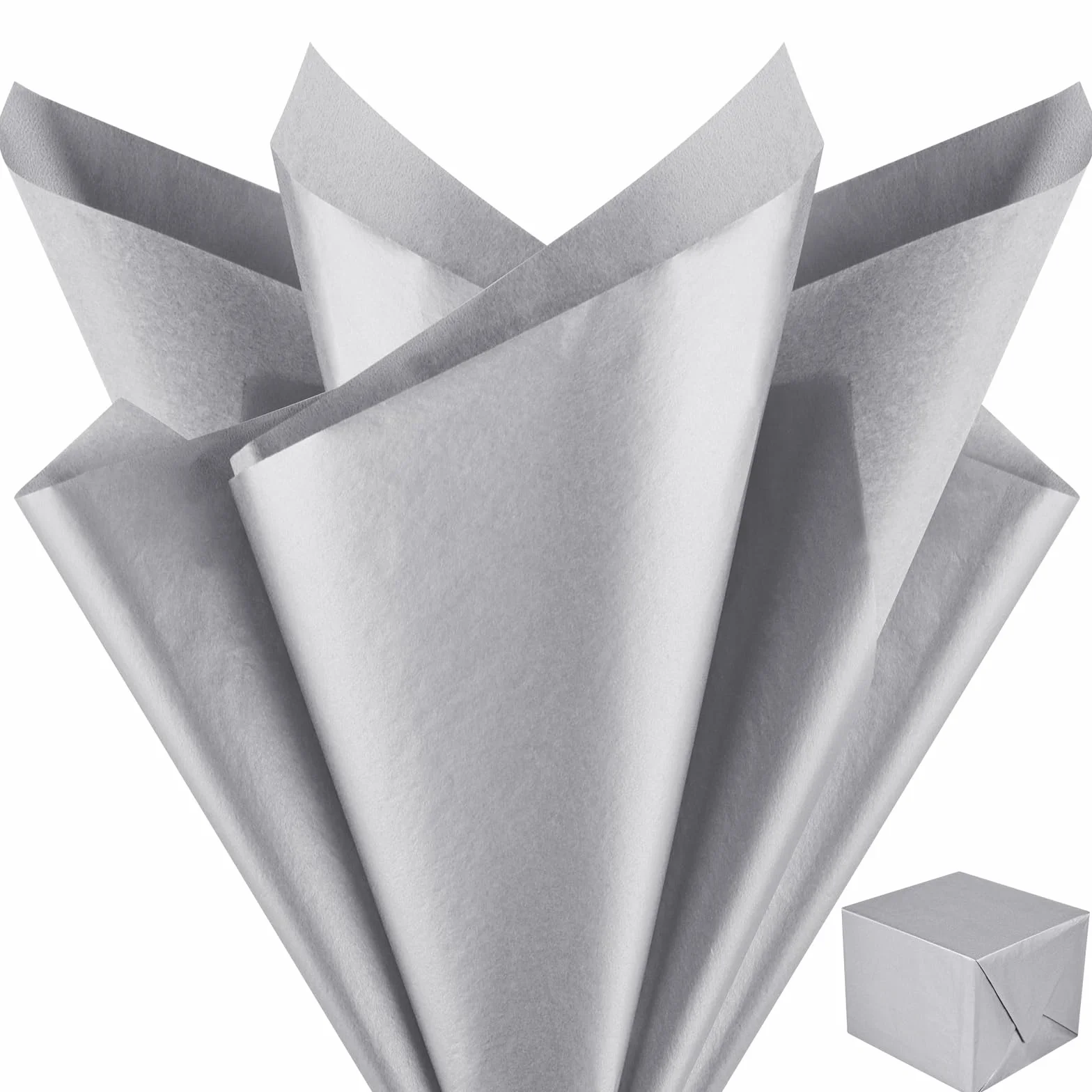 NEBURORA Carta velina metallizzata argento per sacchetti regalo 60 fogli Carta velina da imballaggio argento sfusa per confezioni regalo di Natale Artigianato d'arte Compleanno Decorazione di nozze