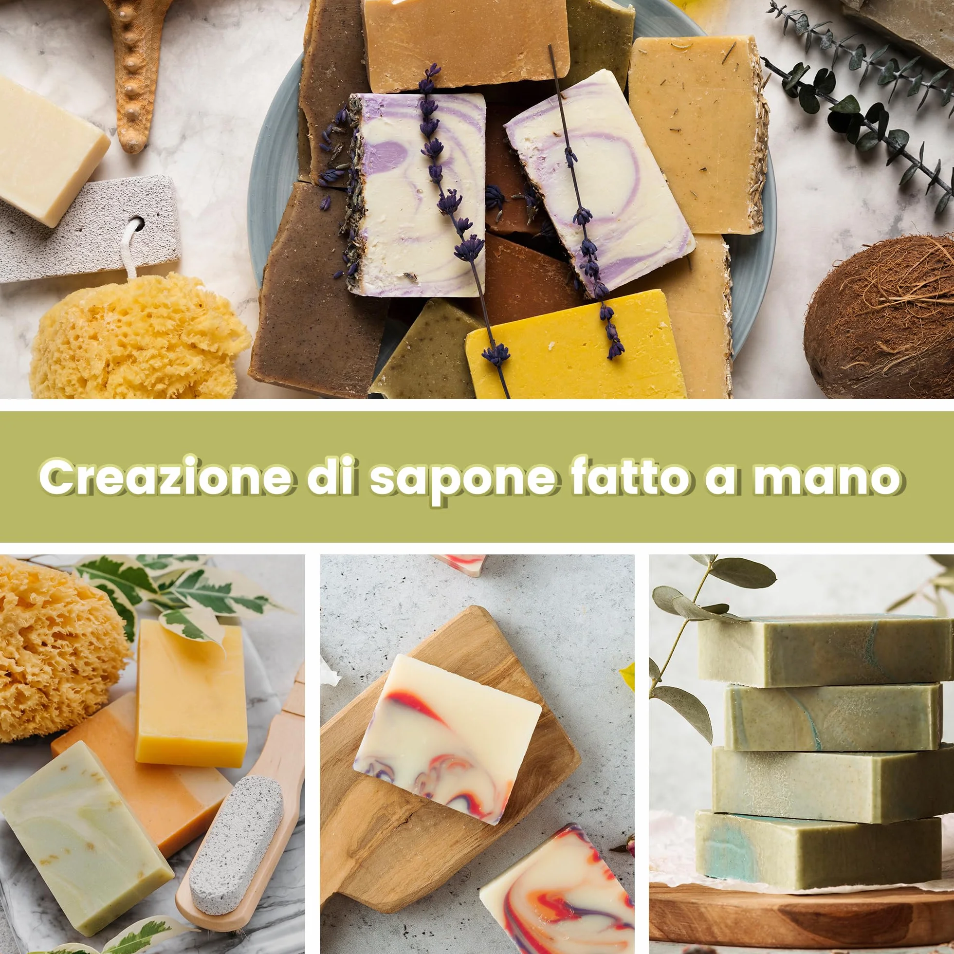 LFISGNN Kit di produzione di sapone di lusso per la produzione di saponi, Kit completo fai da te composto da fonditore e forniture complete per il savo